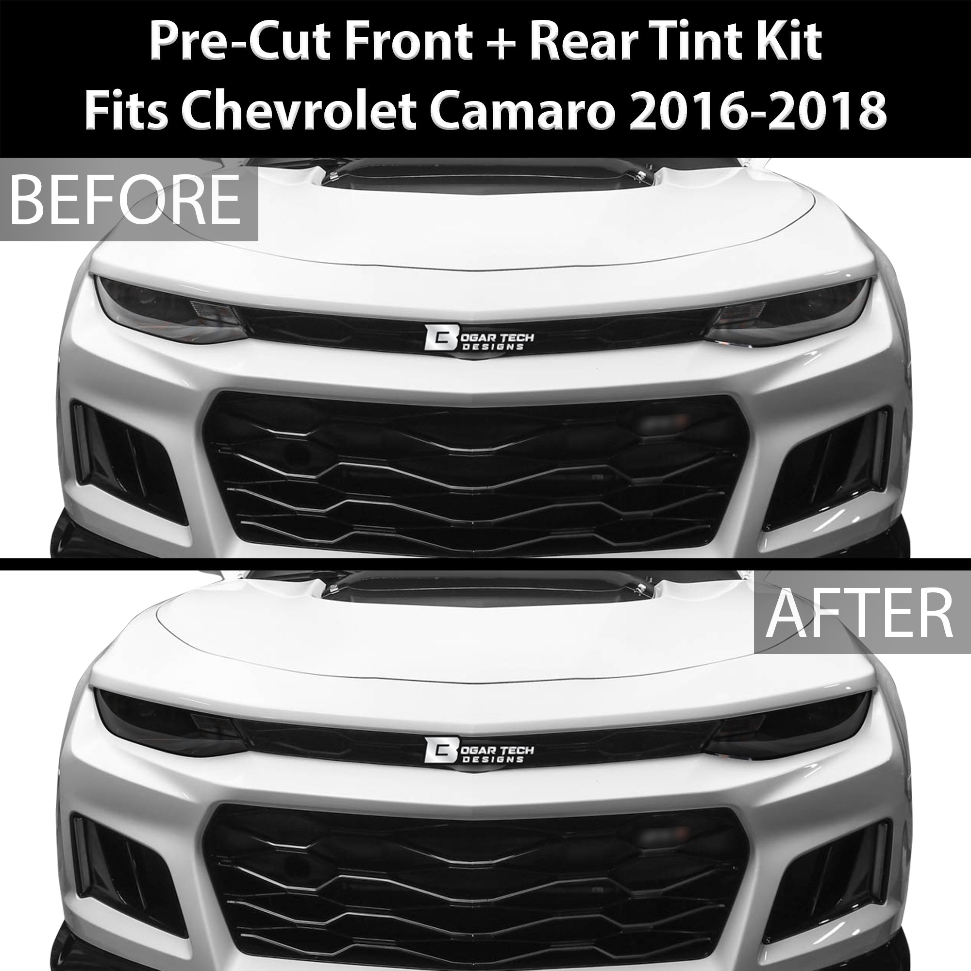Head Tail Light Side Marker 3rd Brake Precut Tint Overlay Film Fits Chevy Camaro 2016-2018