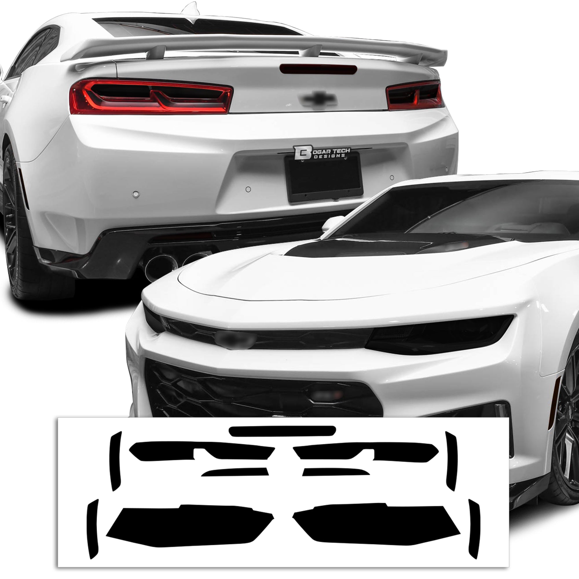 Head Tail Light Side Marker 3rd Brake Precut Tint Overlay Film Fits Chevy Camaro 2016-2018