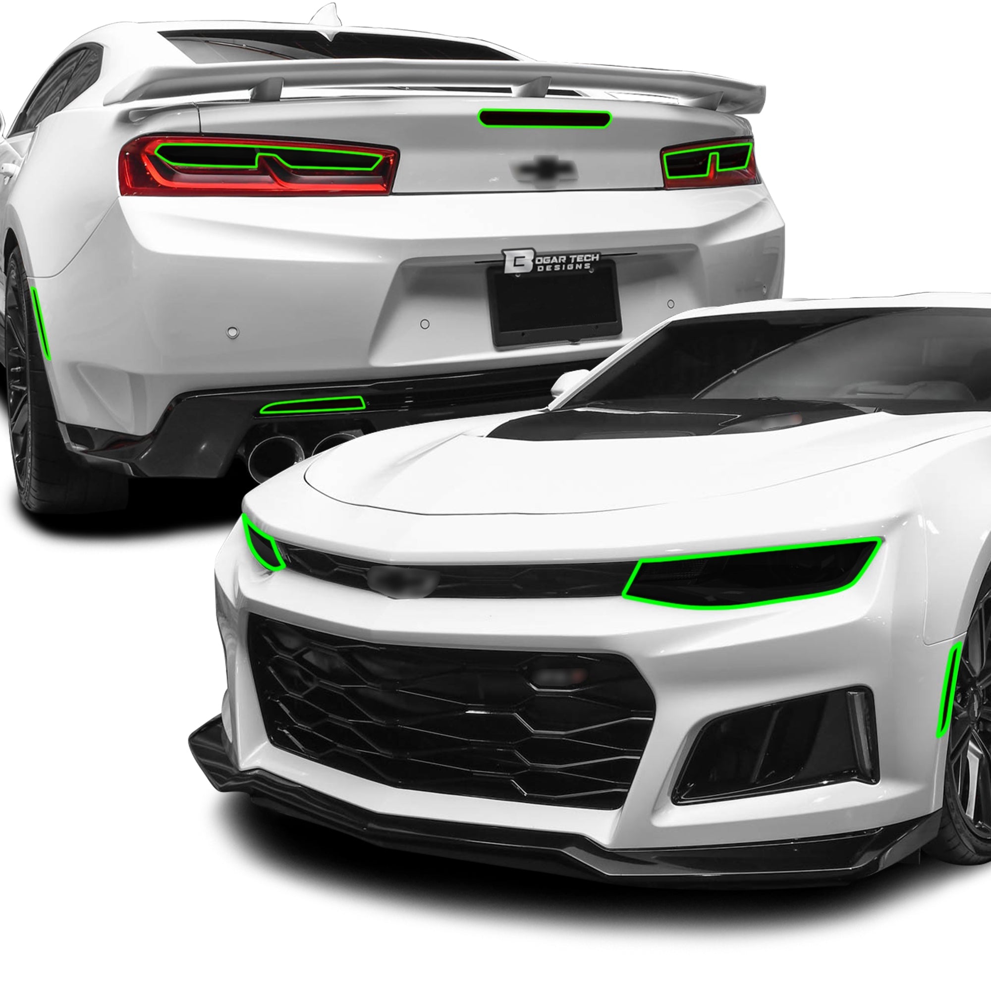 Head Tail Light Side Marker 3rd Brake Precut Tint Overlay Film Fits Chevy Camaro 2016-2018 - 0