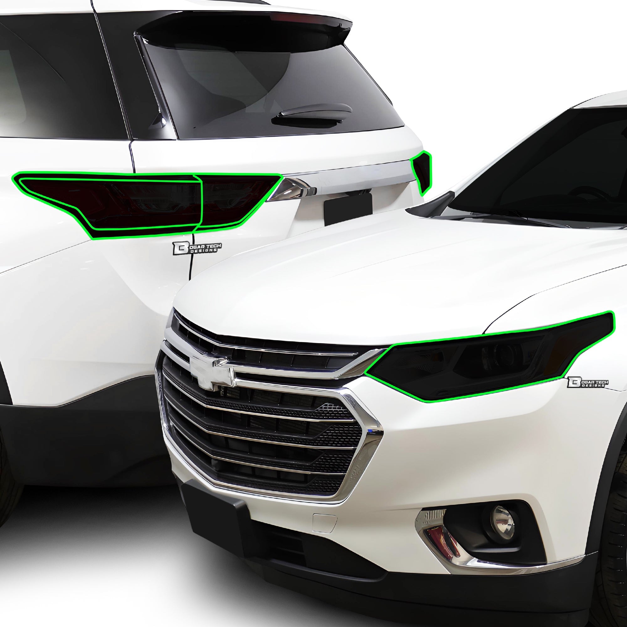 Full Headlight Taillight Precut Smoked PPF Tint Kit Film Overlay Fits Chevy Traverse 2018-2021