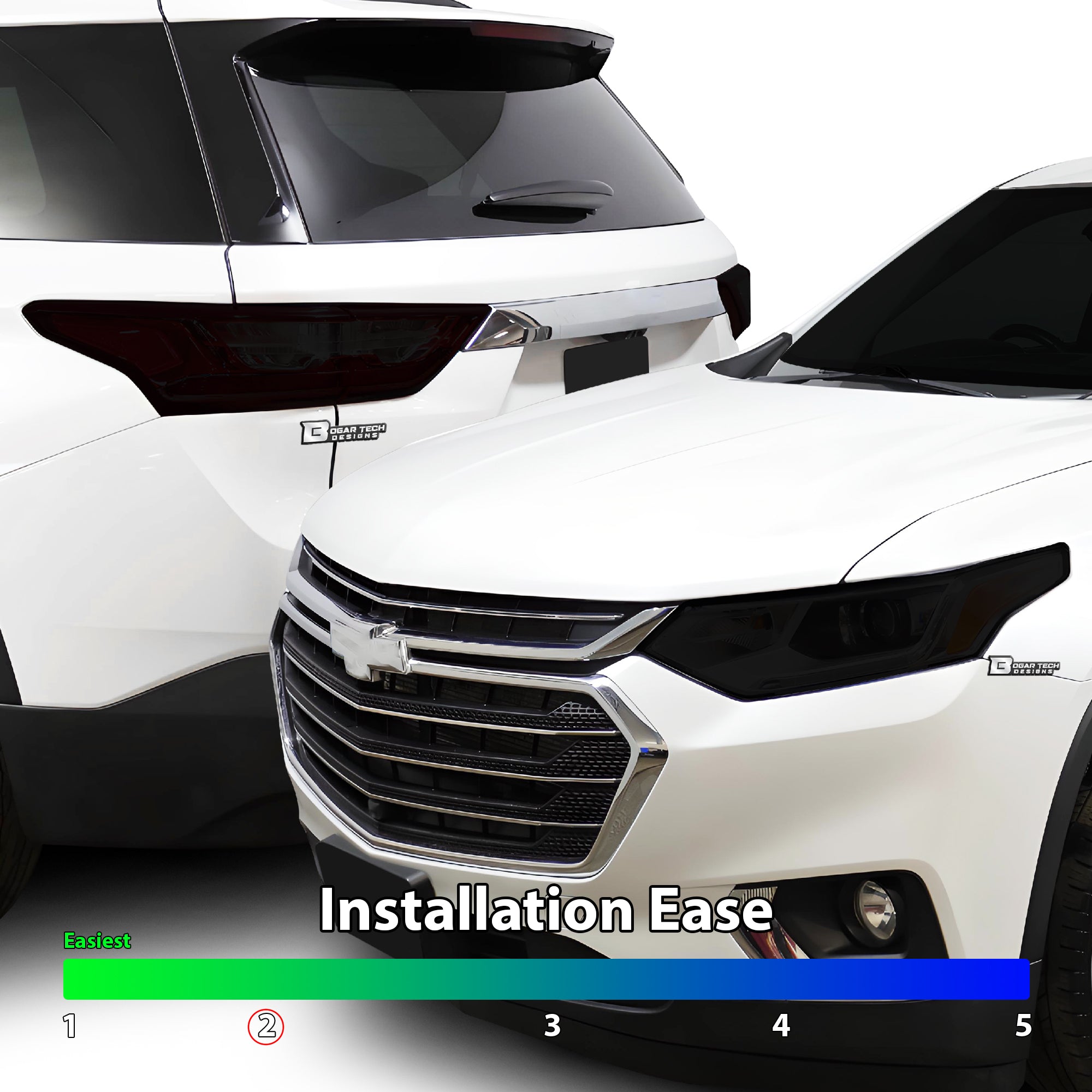 Full Headlight Taillight Precut Smoked PPF Tint Kit Film Overlay Fits Chevy Traverse 2018-2021 - 0