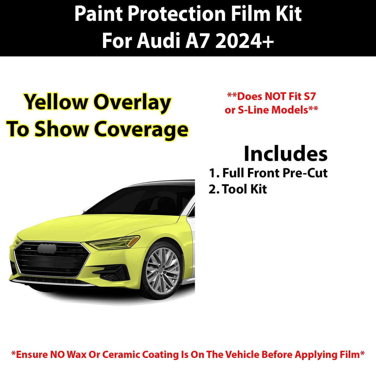 Fits Audi A7 2024+ Precut Premium Paint Protection Film Clear Bra PPF Decal Film Kit