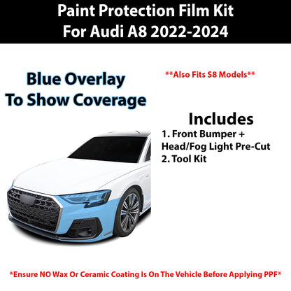 Fits Audi A8 S8 2022+ Precut Premium Paint Protection Film Clear Bra PPF Decal Film Kit