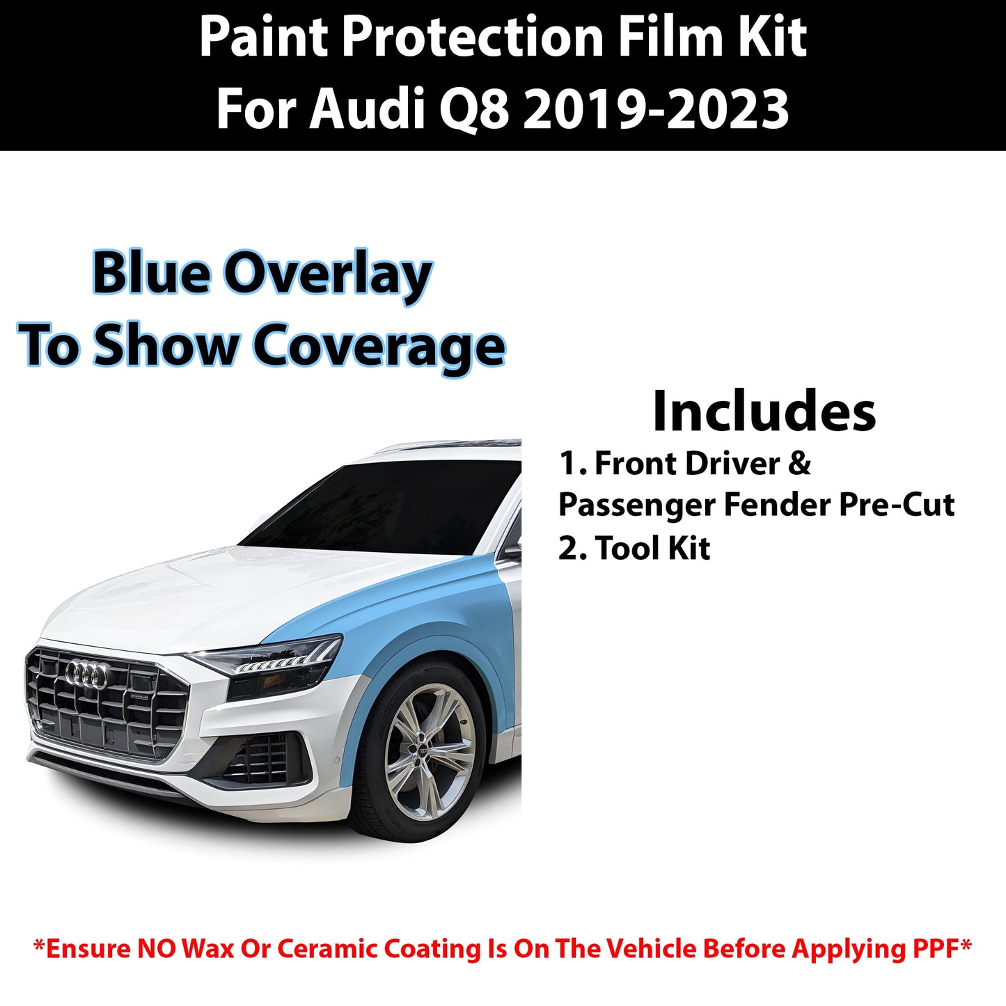 Fits Audi Q8 2019-2023 Precut Premium Paint Protection Film Clear Bra PPF Decal Film Kit