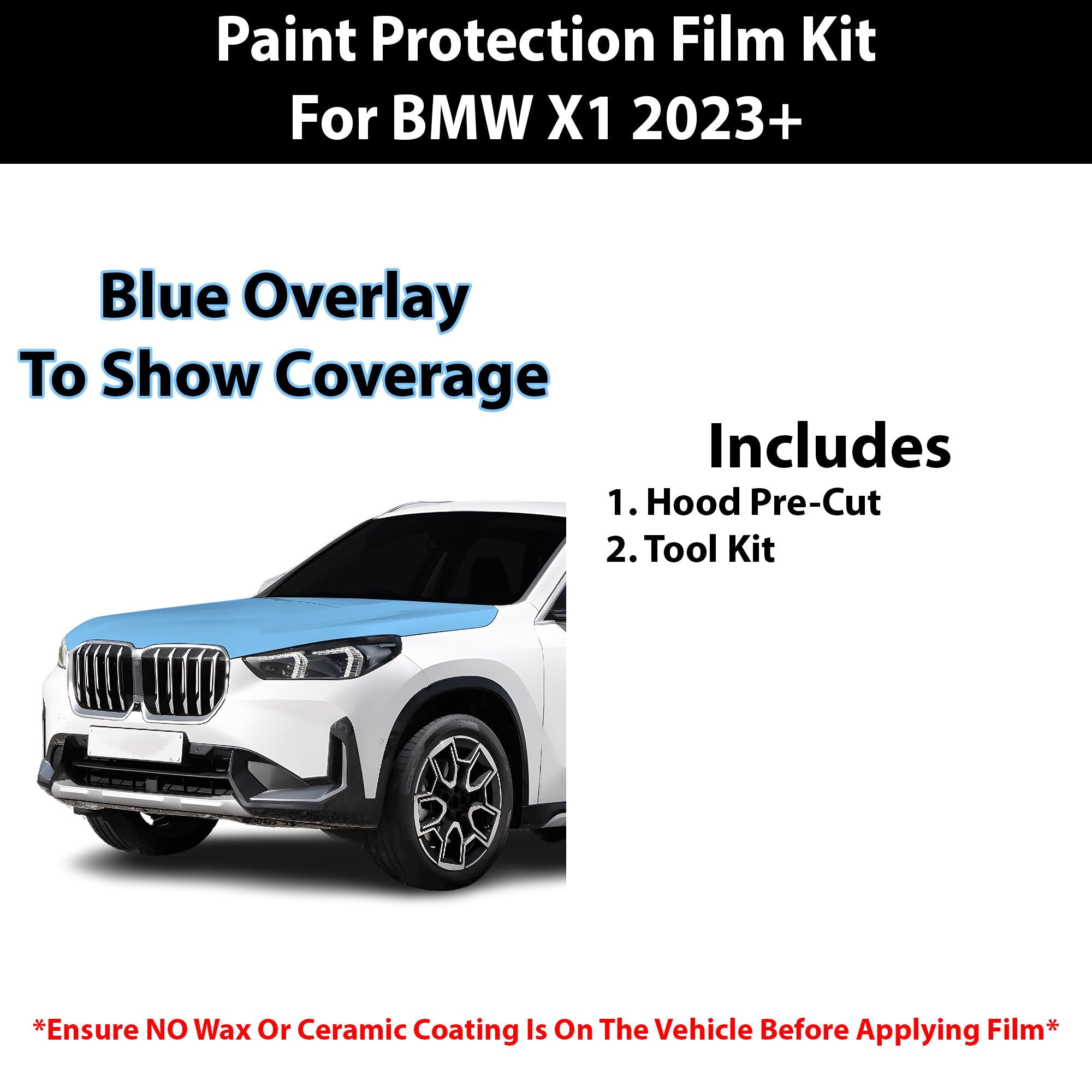 Fits BMW X1 xDrive28i 2023+ Precut Premium Paint Protection Film Clear Bra PPF Decal Film Kit Cover