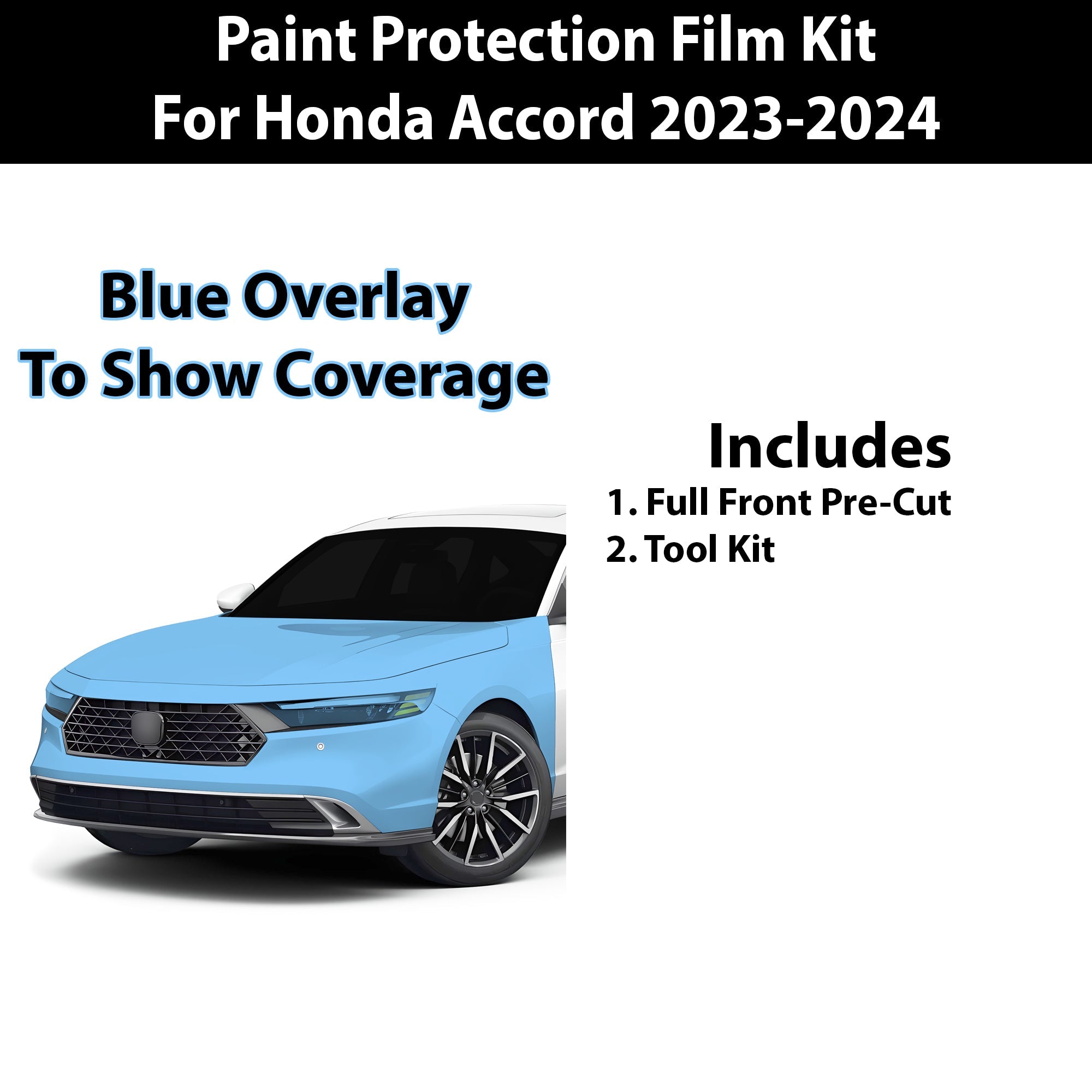 Precut Premium Paint Protection Film Clear Bra PPF Decal Film Kit Cover Fits Honda Accord 2023-2024 - 0