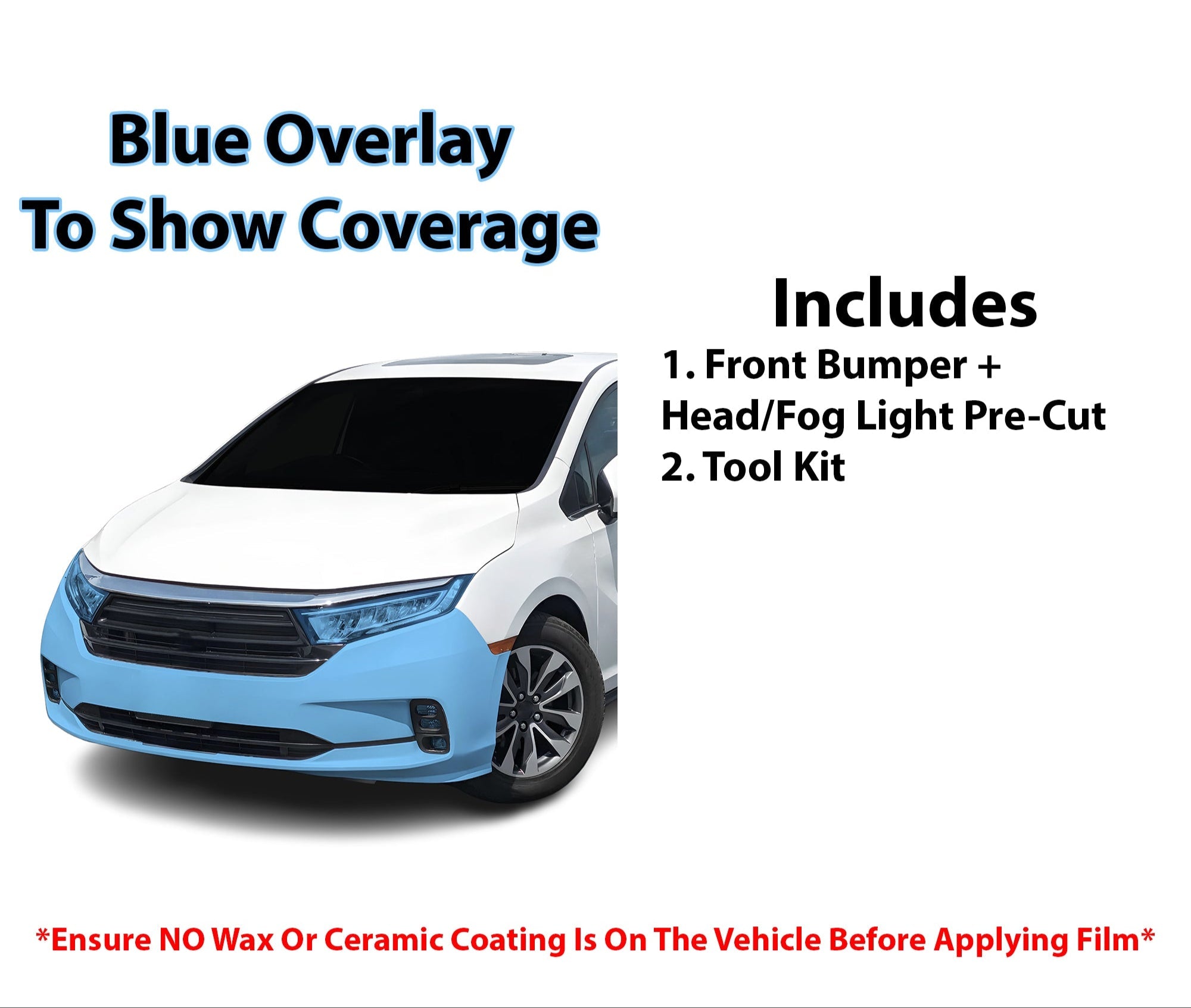 Fits Honda Odyssey 2021-2024 Precut Premium Paint Protection Film Clear Bra PPF Decal Film Kit Cover