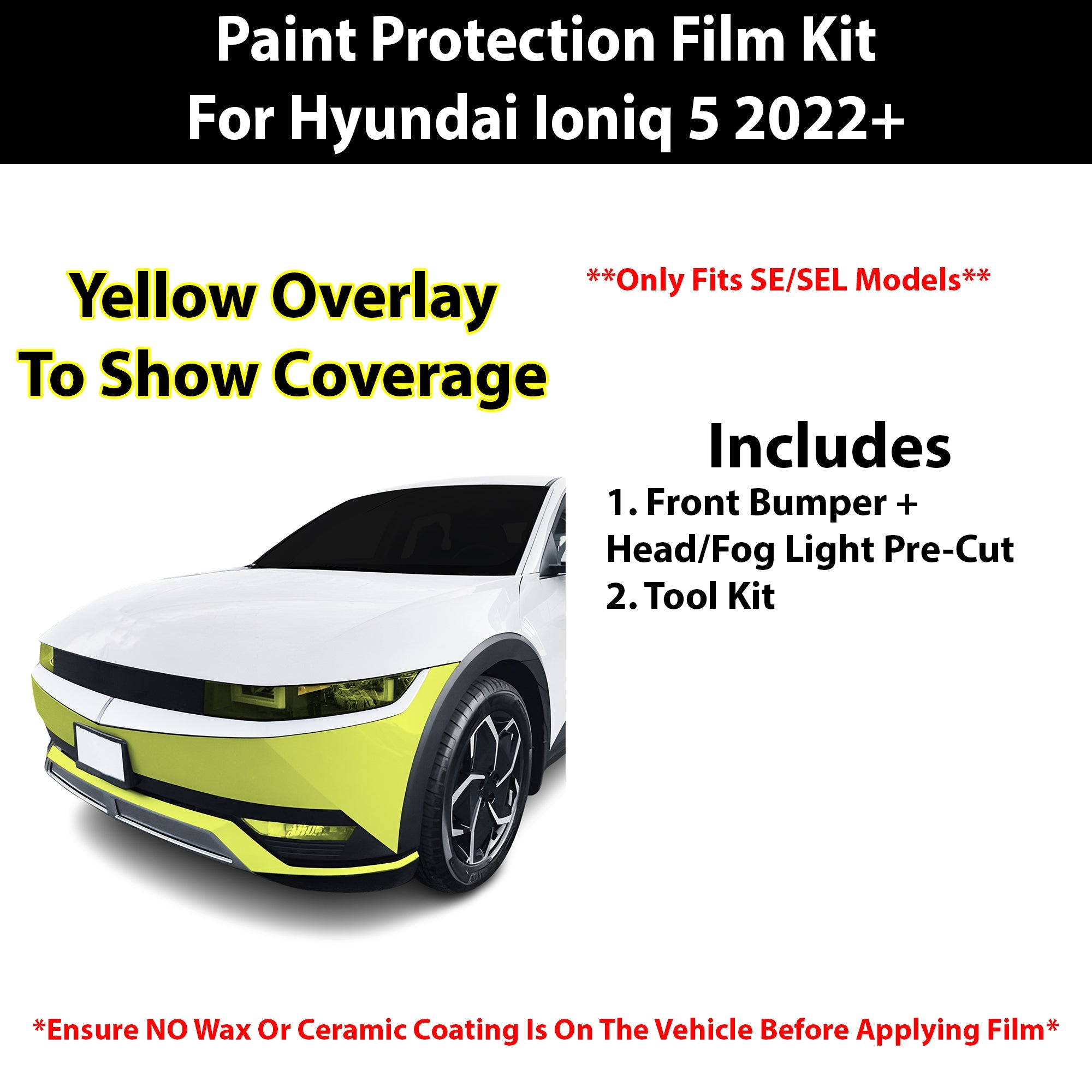 Fits Hyundai Ioniq 5 2022+ Precut Premium Paint Protection Film Clear Bra PPF Decal Film Kit Cover