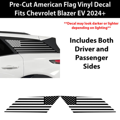 Fits Chevrolet Blazer EV 2024-2025 Quarter Window American Flag Vinyl Decal Stickers