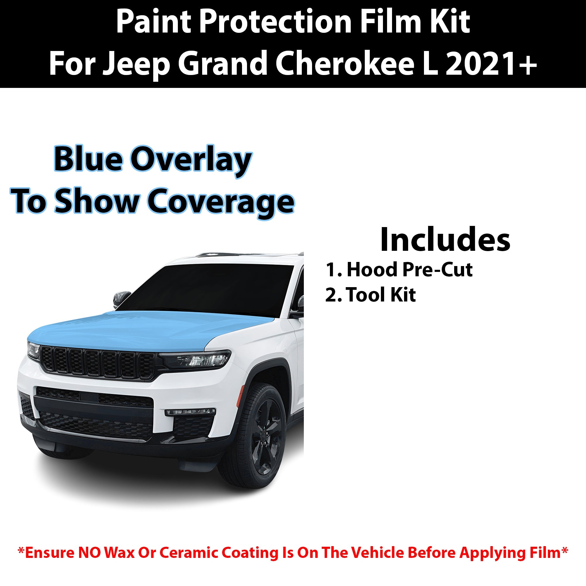 Fits Jeep Grand Cherokee L 2021+ Precut Premium Paint Protection Film Clear Bra PPF Decal Film Kit