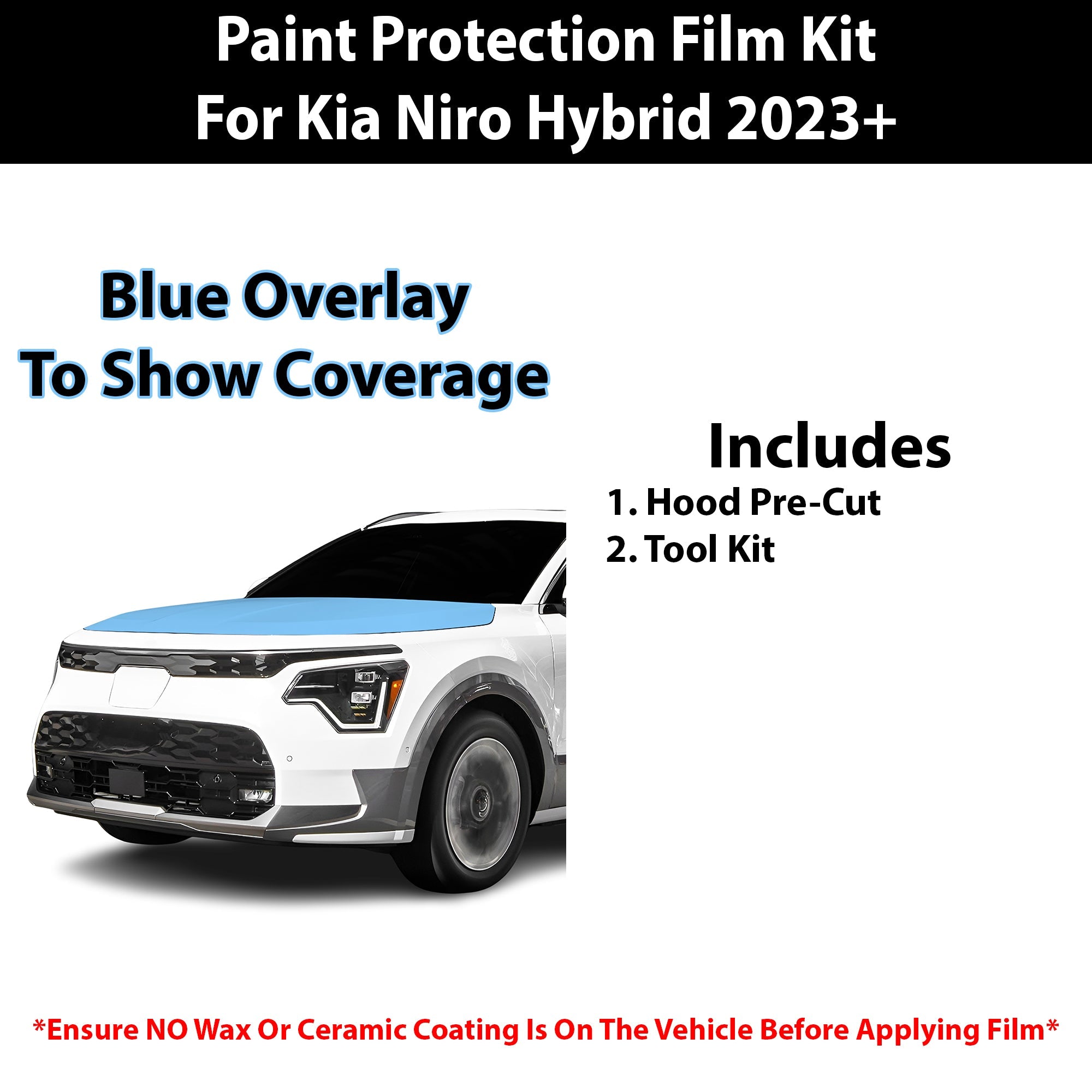 Fits Kia Niro Hybrid (LX/EX) 2023+ Precut Premium Paint Protection Film Clear Bra PPF Decal Film Kit Cover