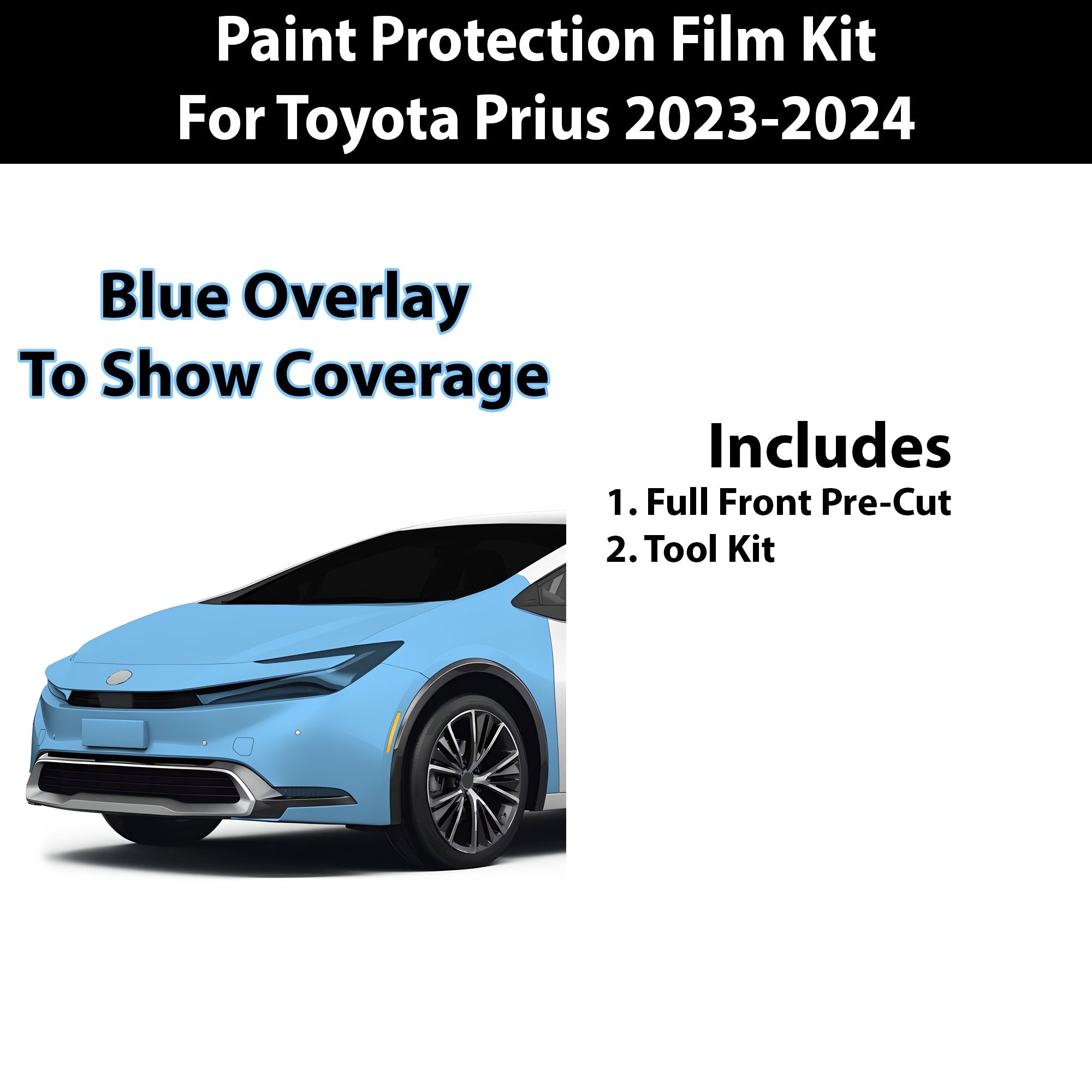 Precut Premium Paint Protection Film Clear Bra PPF Decal Film Kit Cover Fits Toyota Prius 2023-2024 - 0