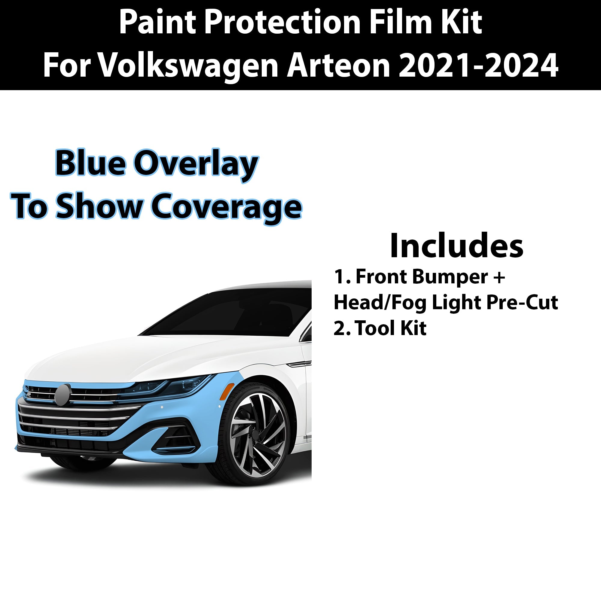 Precut Premium Paint Protection Film Clear Bra PPF Decal Film Kit Cover Fits Volkswagen Arteon 2021-2024 - 0