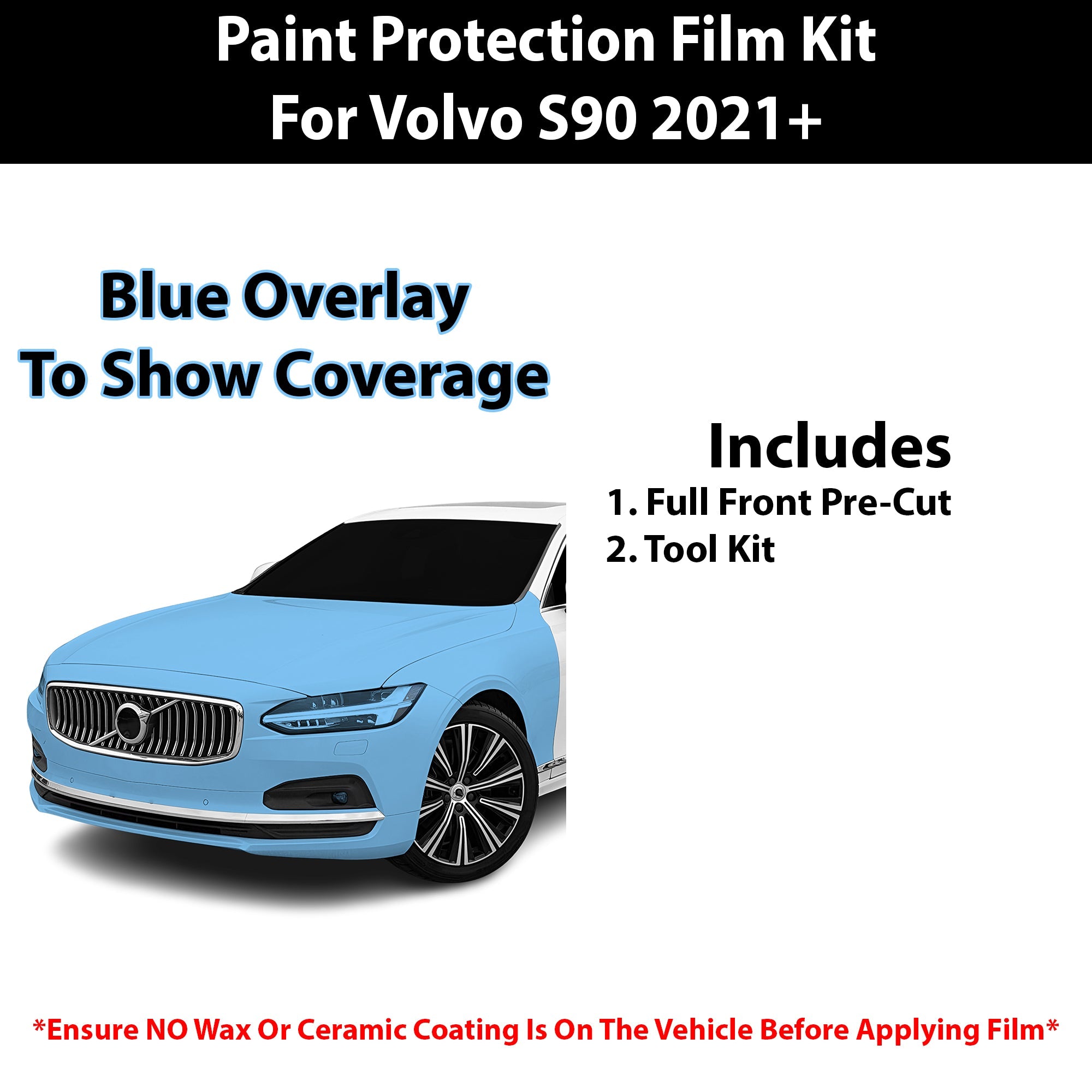 Fits Volvo S90 (Inscription & Plus & Ultimate) 2021+ Precut Premium Paint Protection Film Clear Bra PPF Decal Film Kit Cover