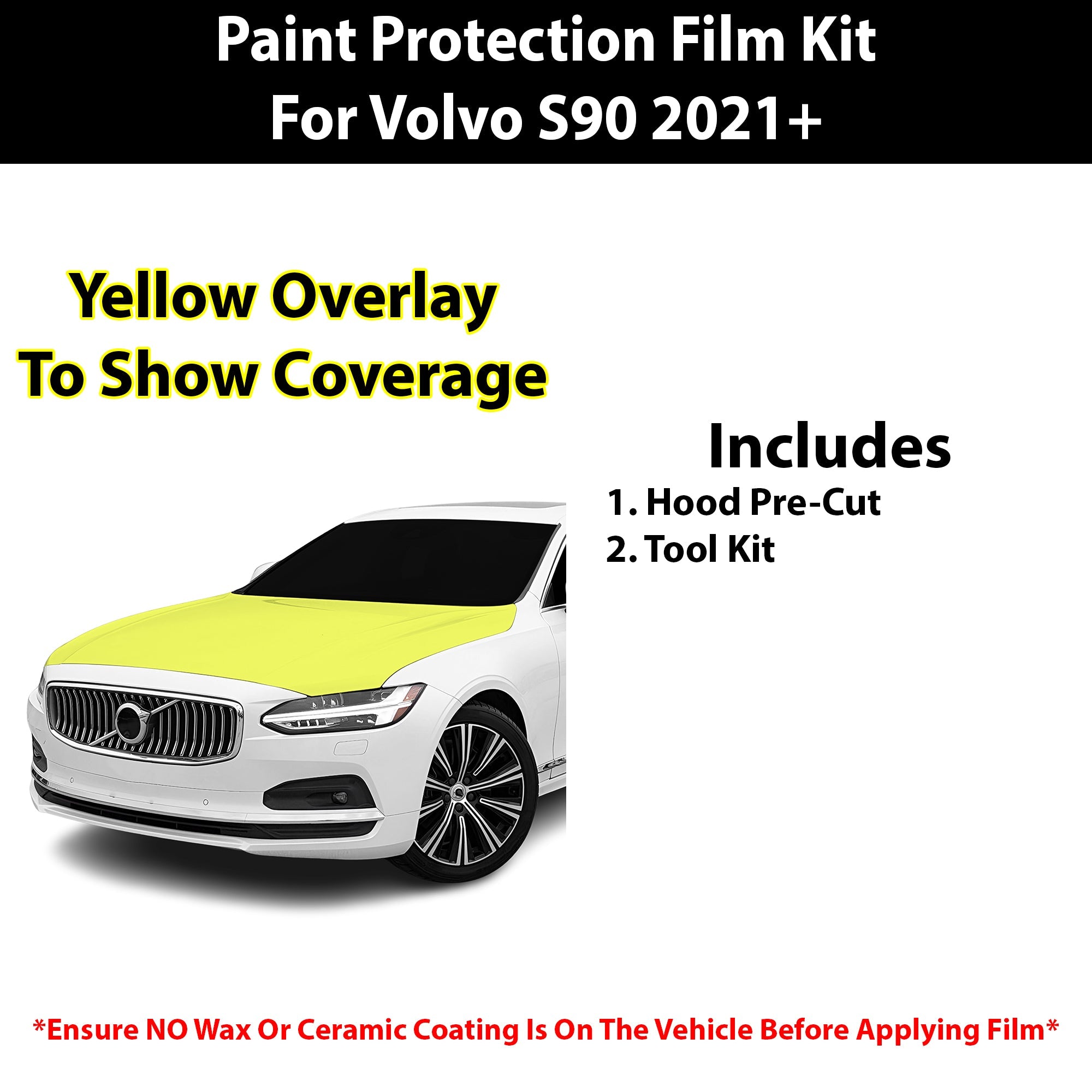 Fits Volvo S90 (Inscription & Plus & Ultimate) 2021+ Precut Premium Paint Protection Film Clear Bra PPF Decal Film Kit Cover