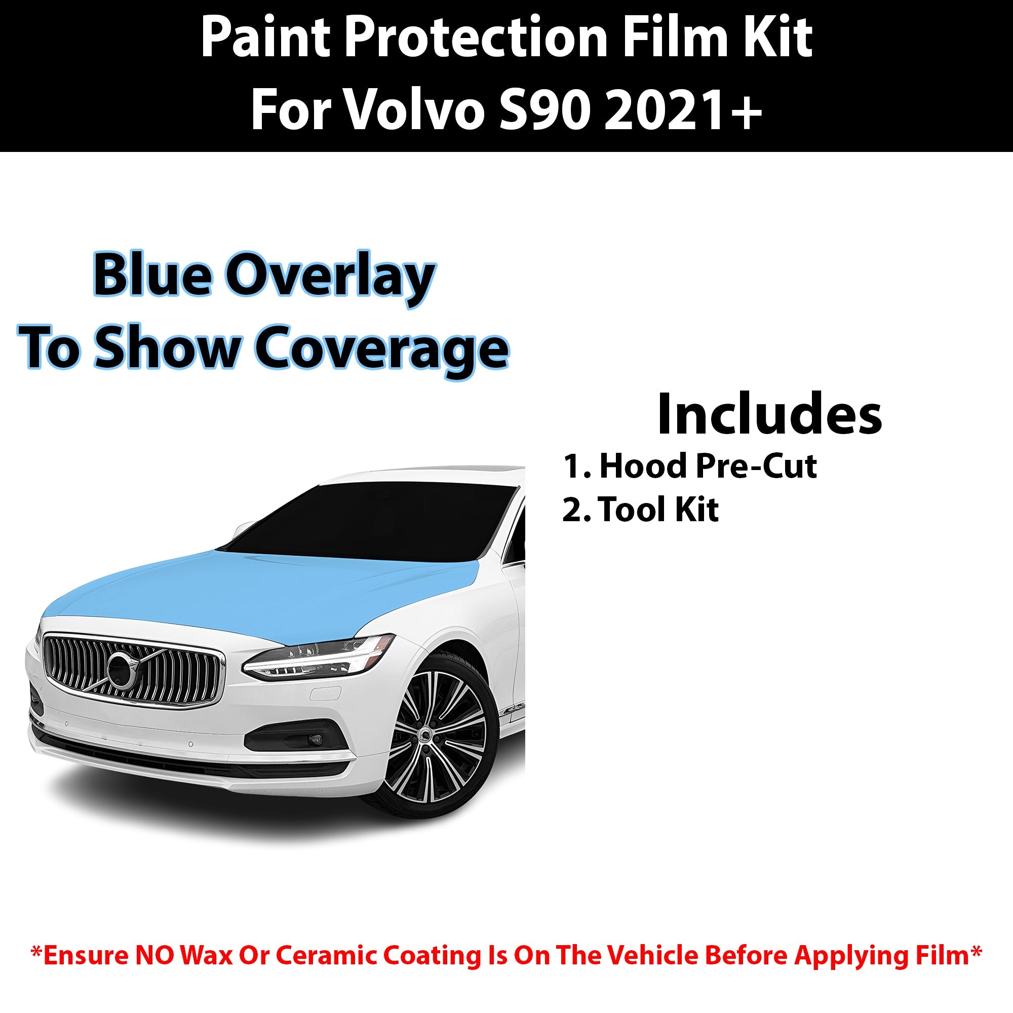 Fits Volvo S90 (Inscription & Plus & Ultimate) 2021+ Precut Premium Paint Protection Film Clear Bra PPF Decal Film Kit Cover