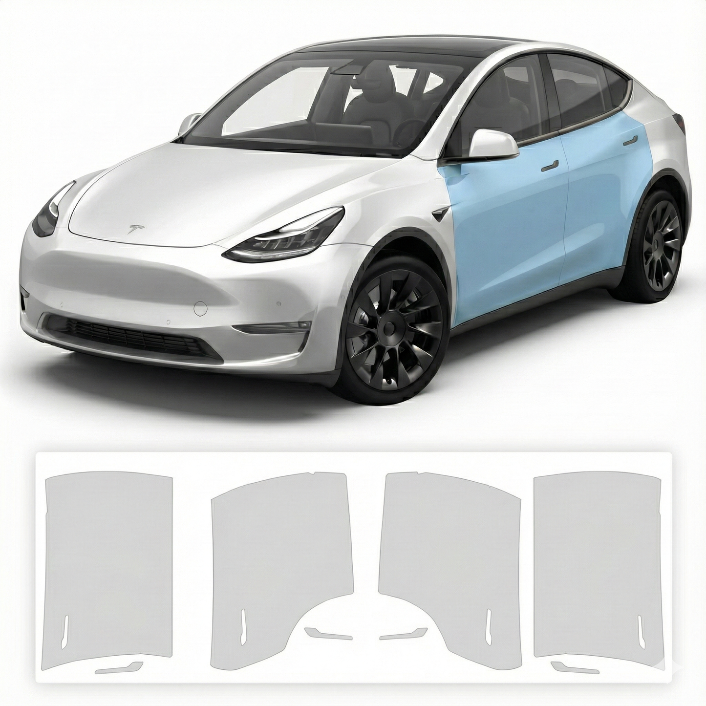 Fits Tesla Model Y 2020-2024 Precut PPF Kit – Clear Bra Paint Protection Film for Hood, Bumper, Fenders & Lights