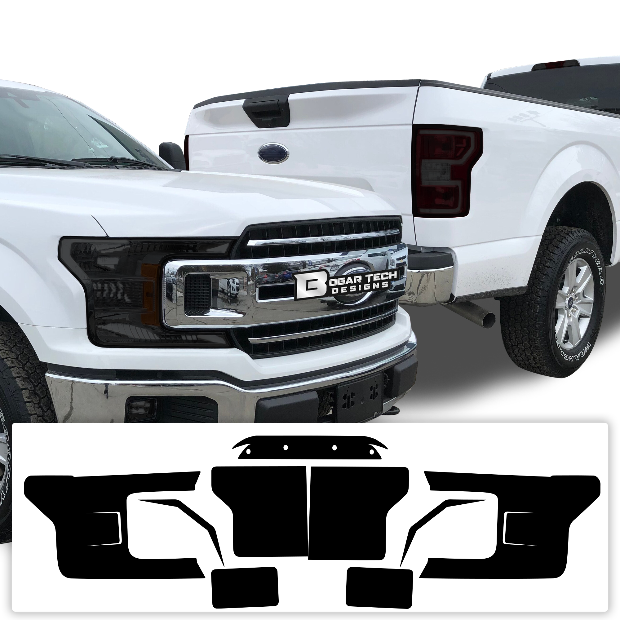 Complete Full Headlight Taillight Precut Film Overlay Tint Kit Fits Ford F150 2018-2020