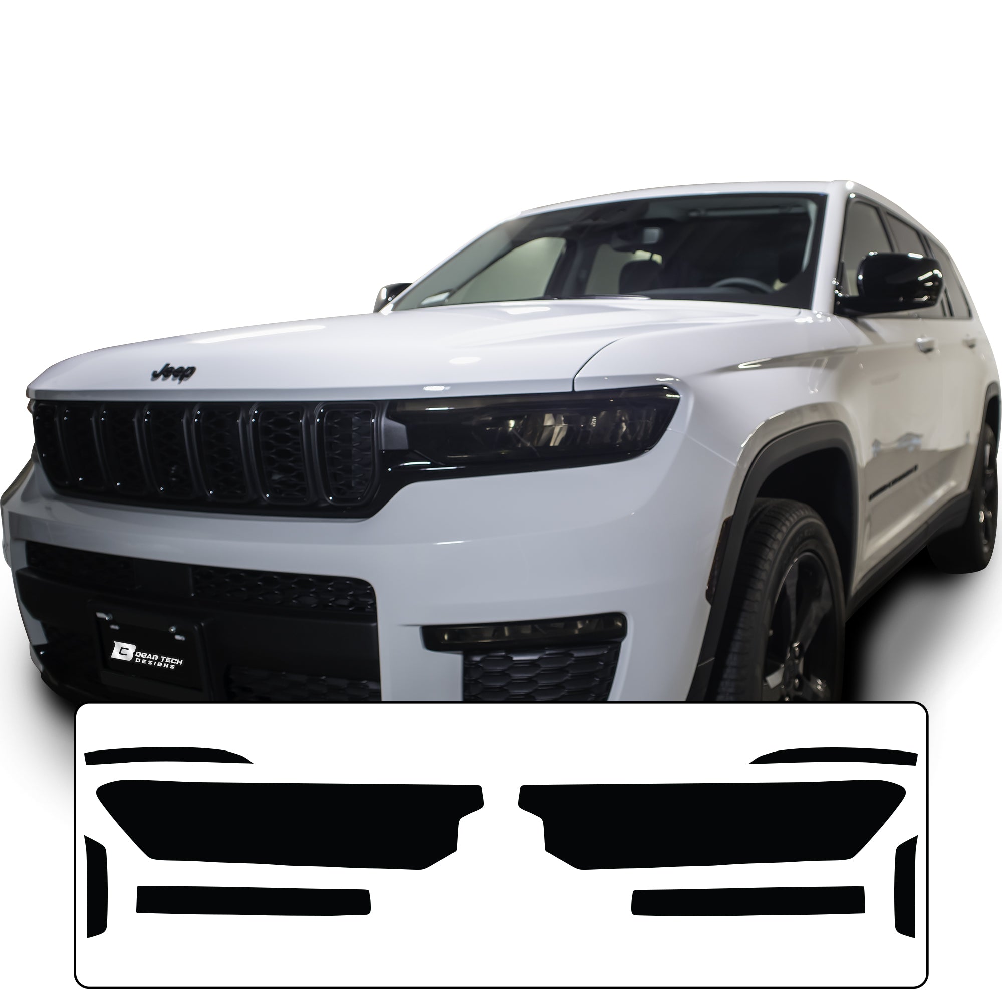 Headlight Taillight Precut Smoked PPF Tint Kit Film Overlay Fits Jeep Grand Cherokee 2022-2025