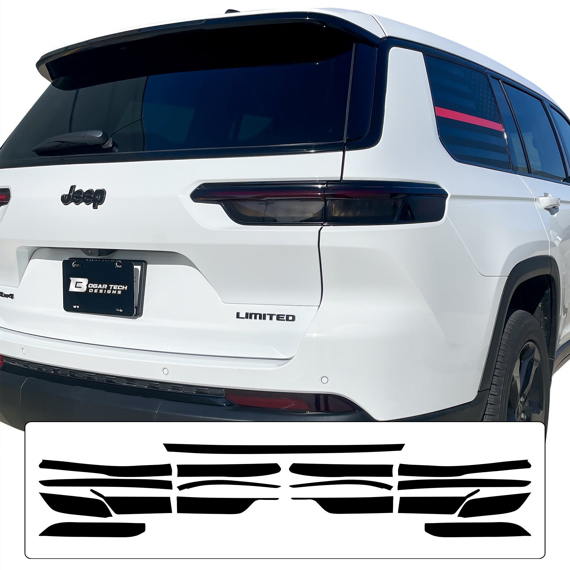Headlight Taillight Precut Smoked PPF Tint Kit Film Overlay Fits Jeep Grand Cherokee L 2021-2025