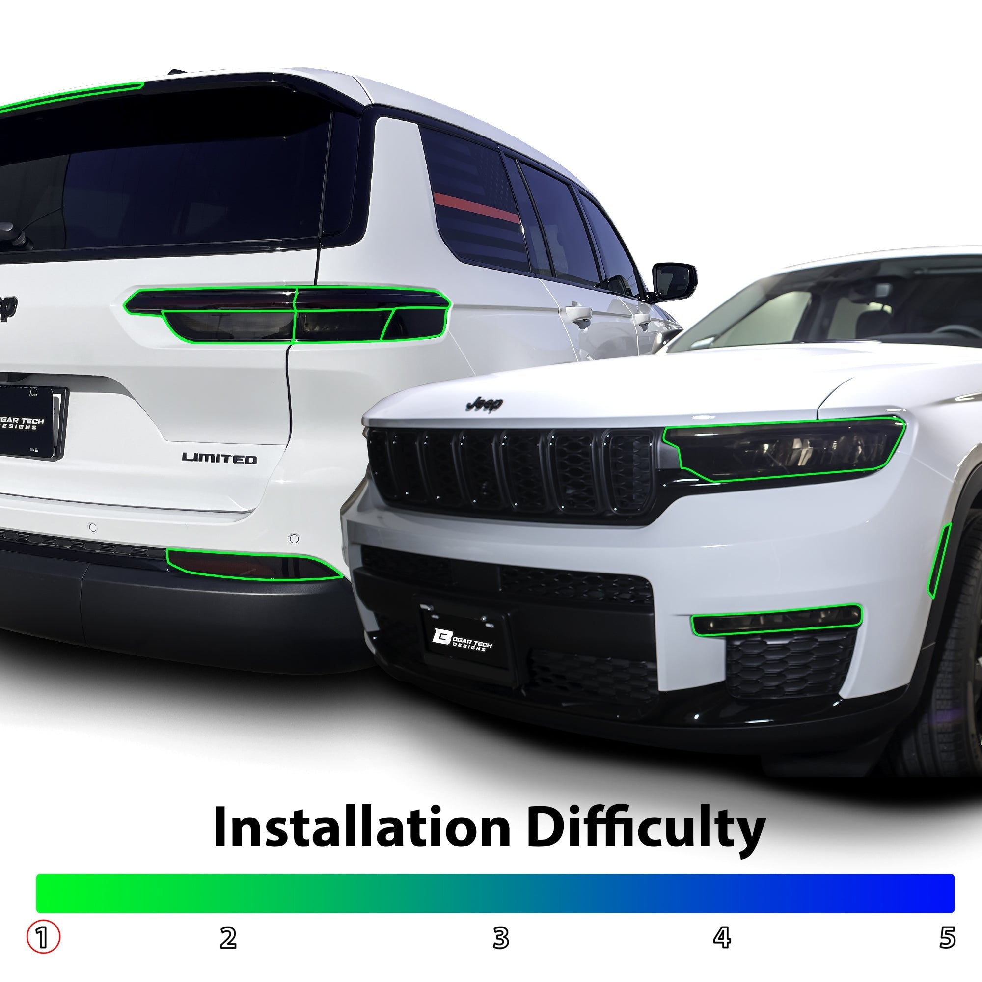 Headlight Taillight Precut Smoked PPF Tint Kit Film Overlay Fits Jeep Grand Cherokee 2022-2025 - 0