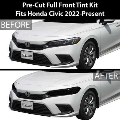 HeadLight Reverse Light Reflector Taillight Smoke Tint Overlay Fits Honda Civic Sedan Hatchback 2022-2025