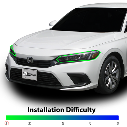 HeadLight Reverse Light Reflector Taillight Smoke Tint Overlay Fits Honda Civic Sedan Hatchback 2022-2025