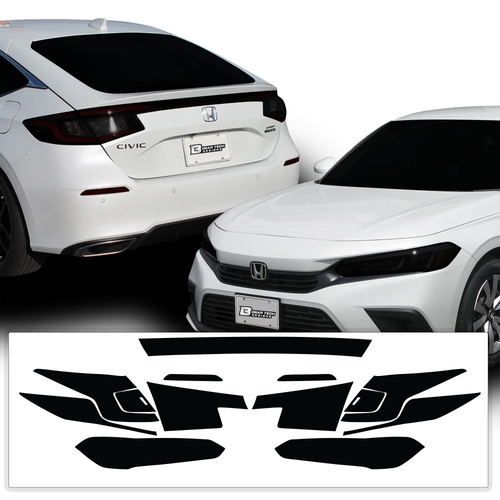 HeadLight Reverse Light Reflector Taillight Smoke Tint Overlay Fits Honda Civic Sedan Hatchback 2022-2025
