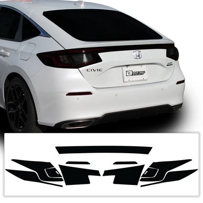 HeadLight Reverse Light Reflector Taillight Smoke Tint Overlay Fits Honda Civic Sedan Hatchback 2022-2025