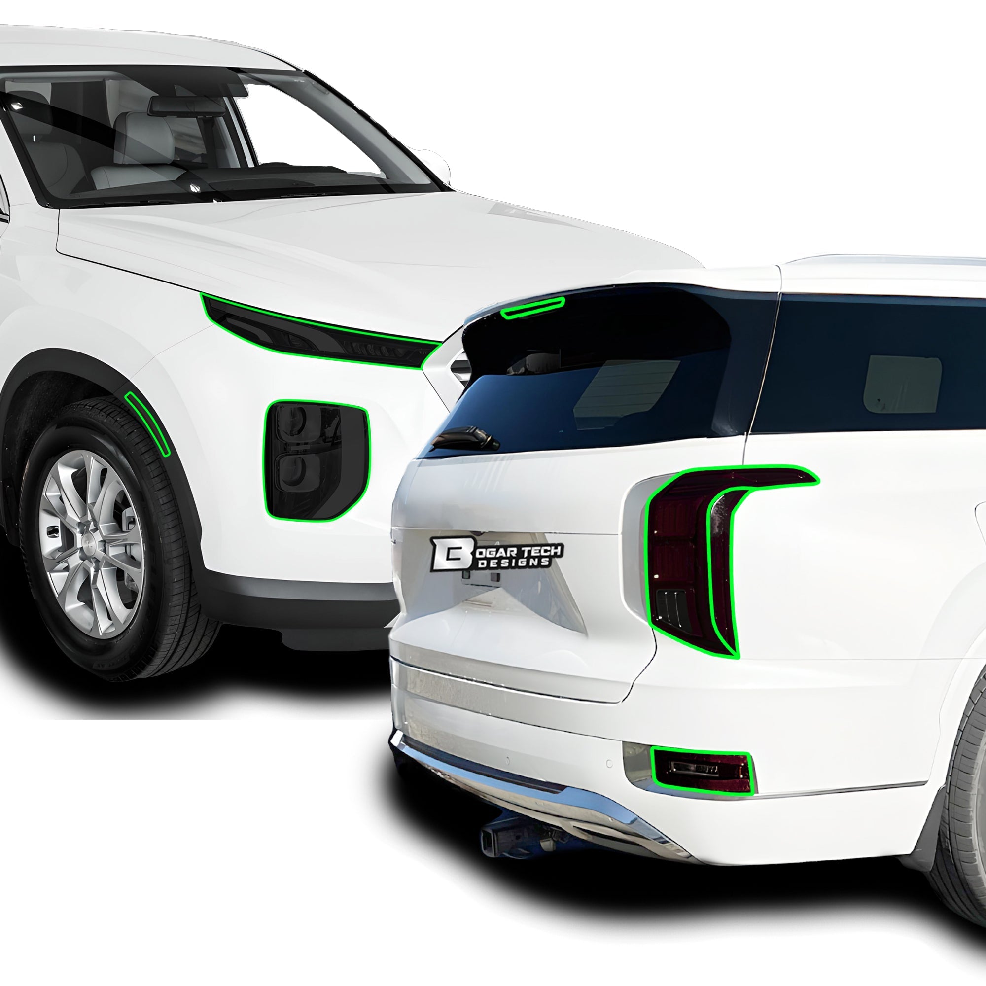 Full Headlight Taillight Precut Smoked PPF Tint Kit Film Overlay Fits Hyundai Palisade 2020-2025