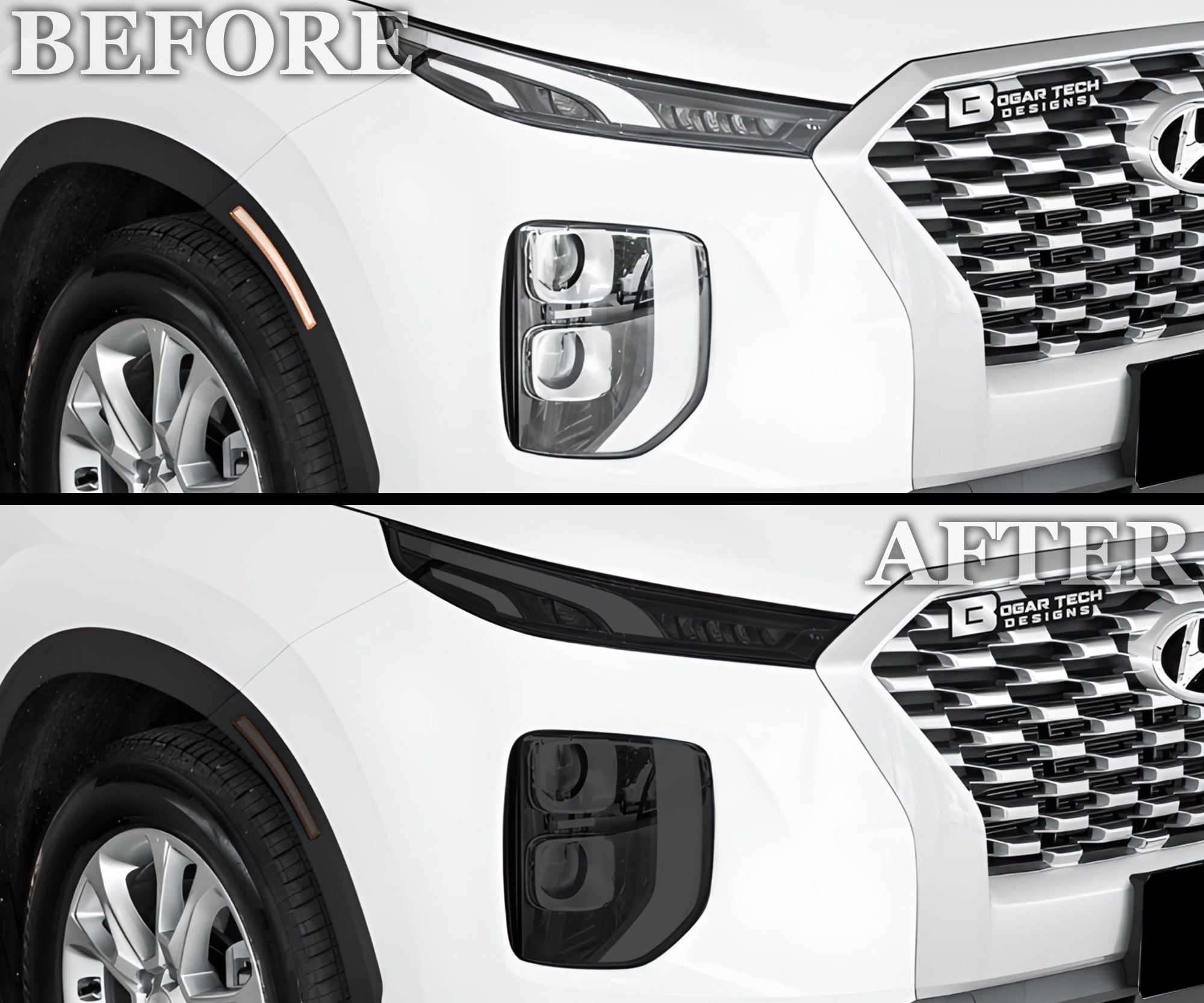 Full Headlight Taillight Precut Smoked PPF Tint Kit Film Overlay Fits Hyundai Palisade 2020-2025