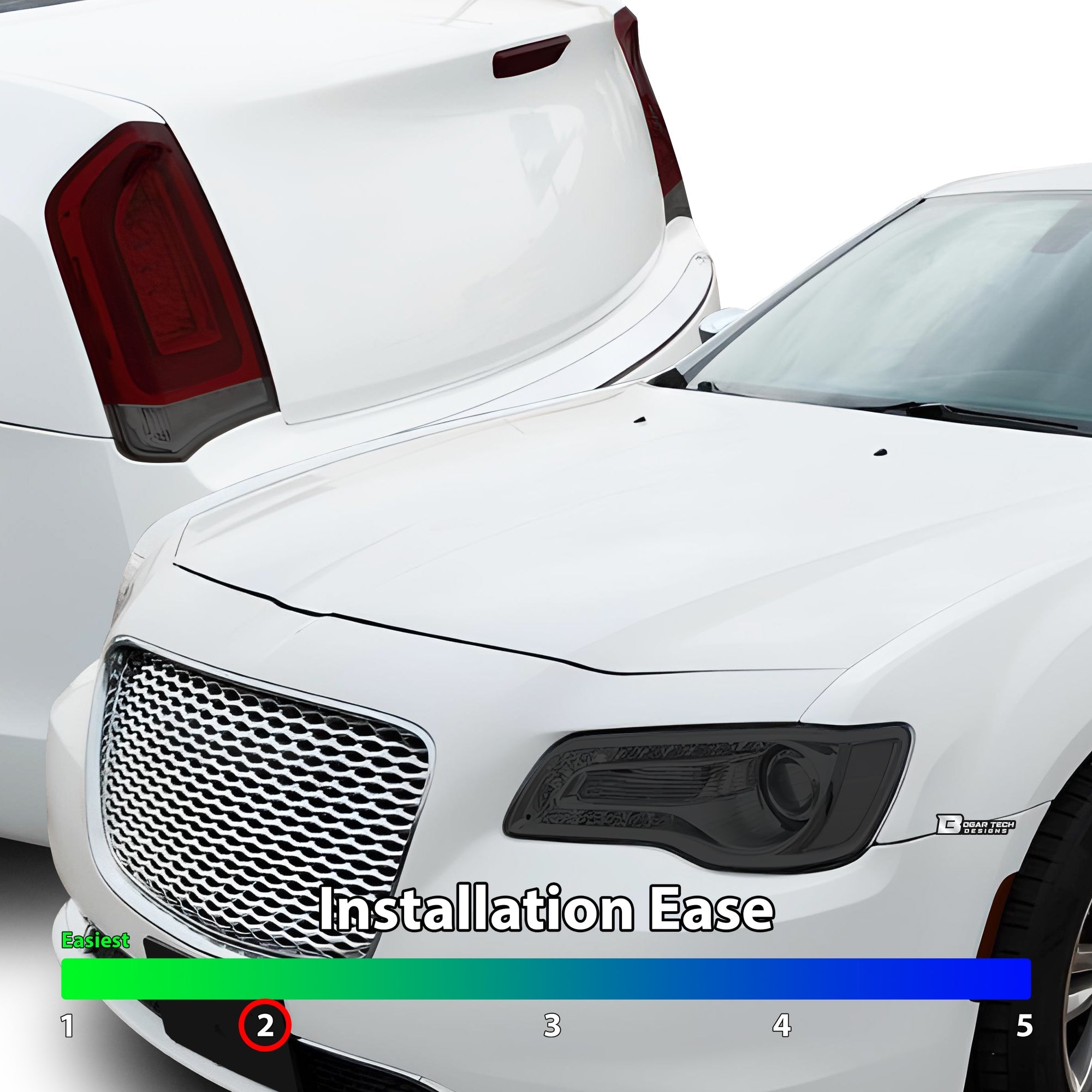 Head Light Head Light Overlay Tint Film Sticker Fits Chrysler 300 C 2015-2023 - 0