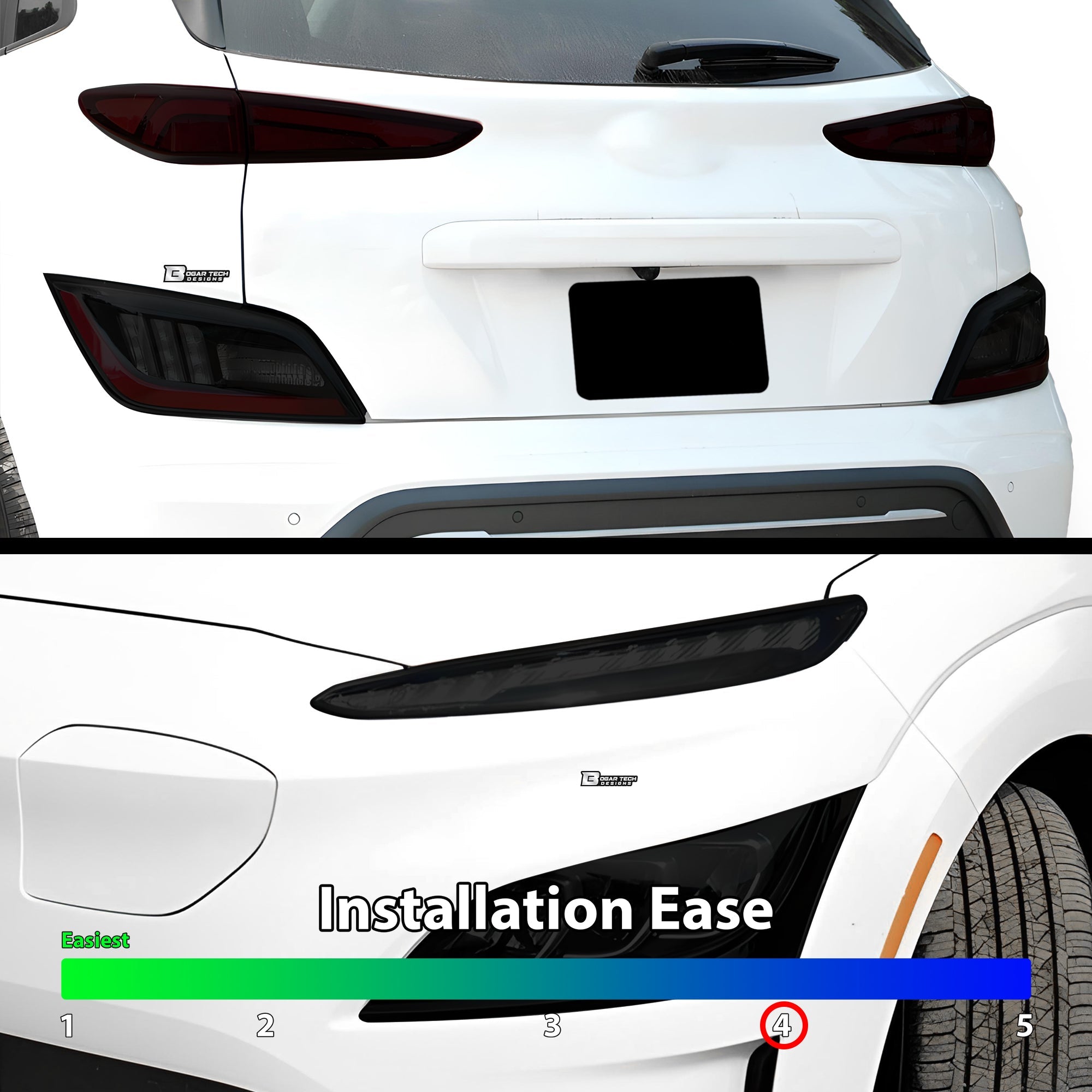 Full Headlight Taillight Precut Smoked PPF Tint Kit Film Overlay Fits Hyundai Kona Electric 2022-2023