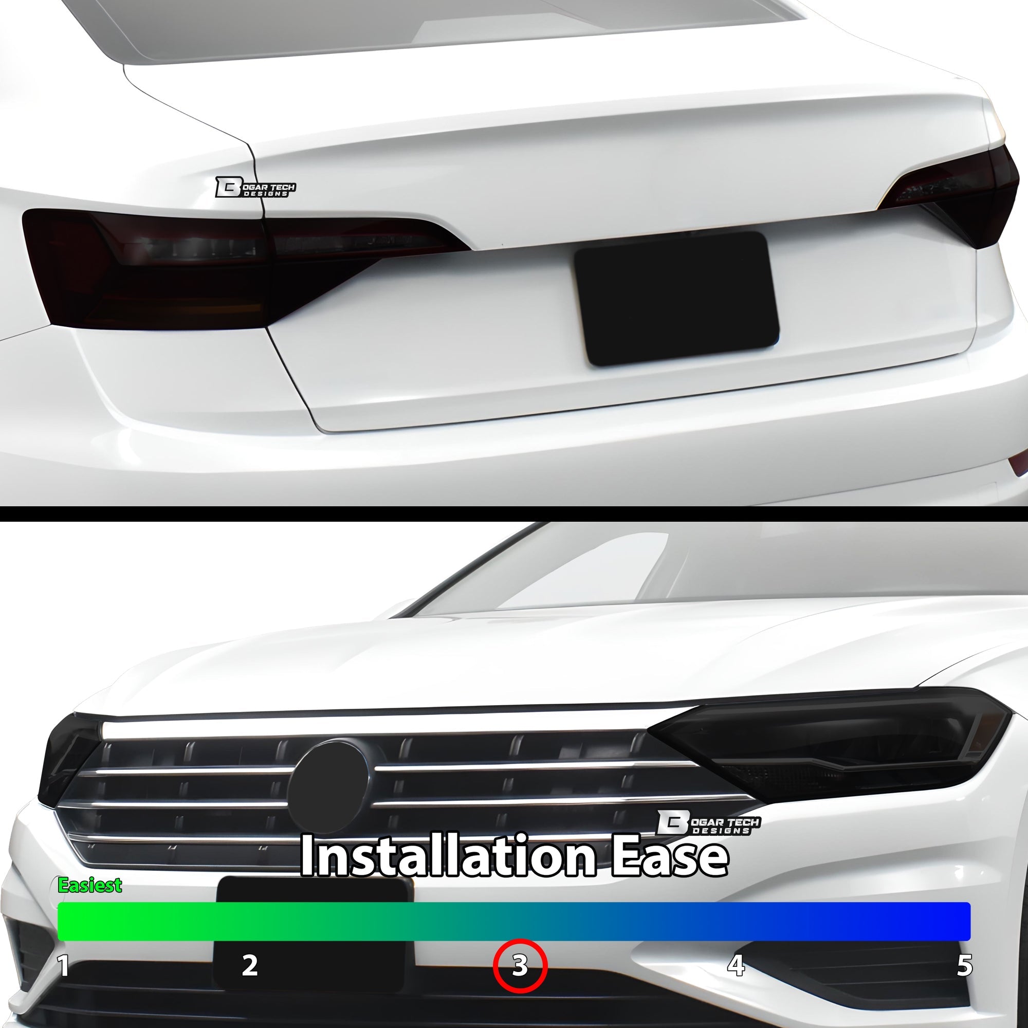 Full Headlight Taillight Precut Smoked PPF Tint Kit Film Overlay Fits Volkswagen Jetta 2019-2024 - 0