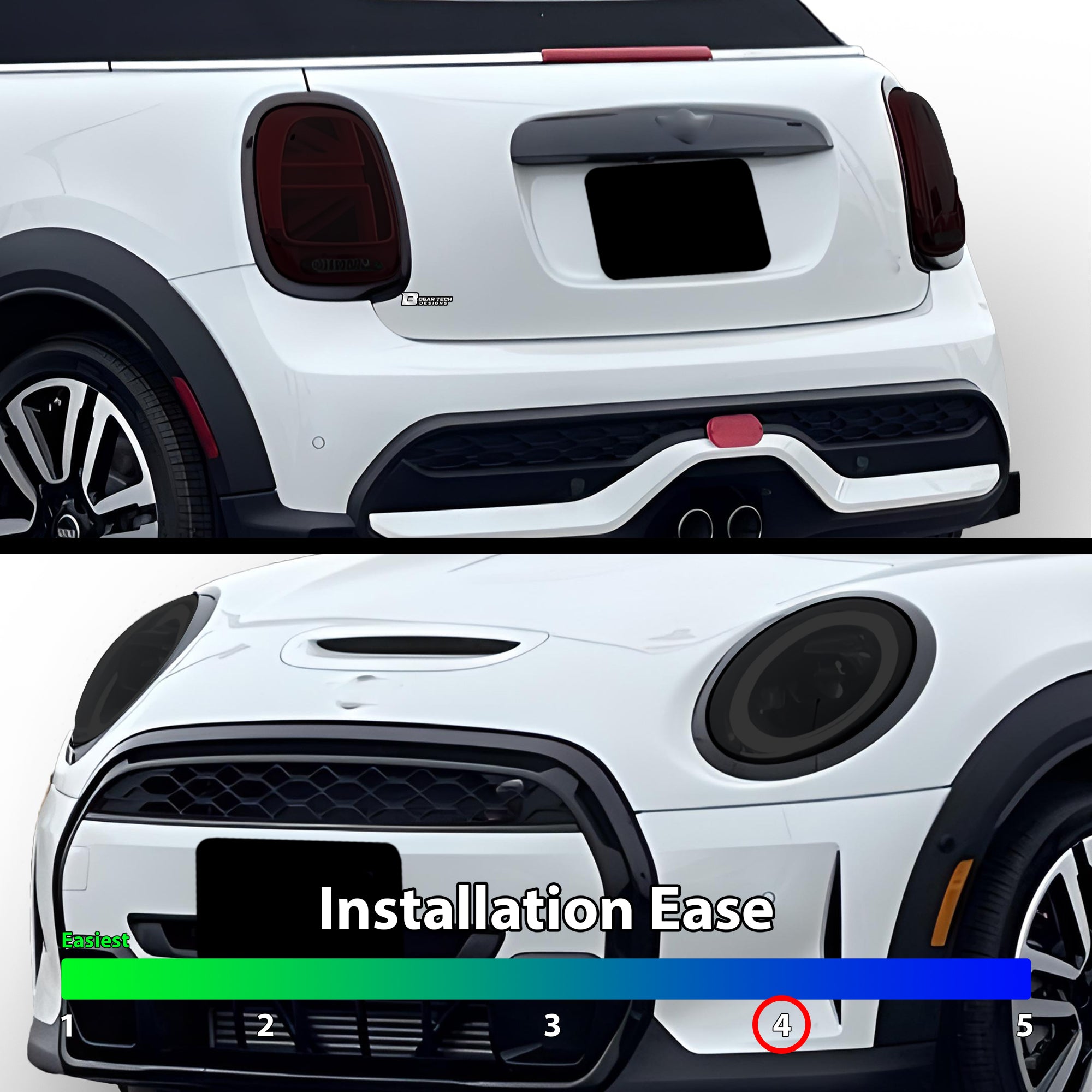 Full Headlight Taillight Precut Smoked PPF Tint Kit Film Overlay Fits Mini Cooper 2019-2024 - 0