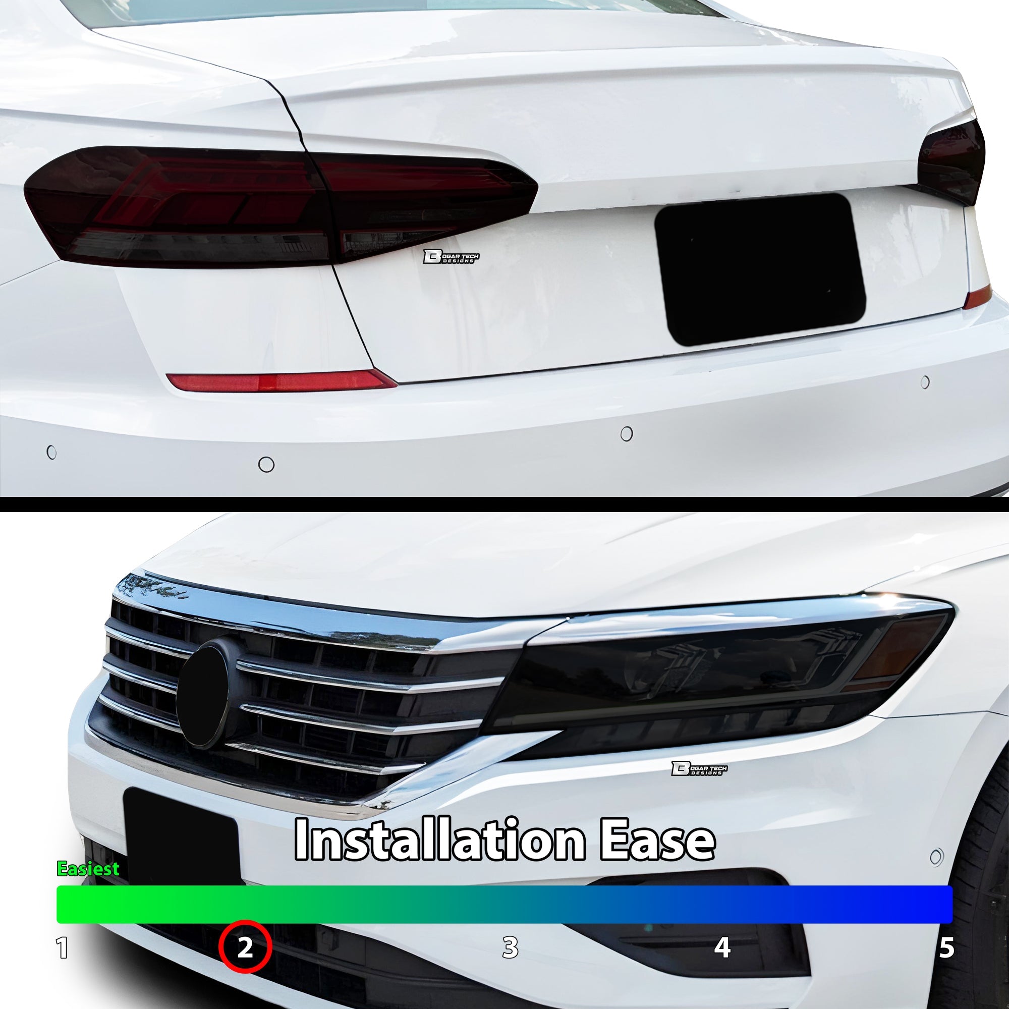 Full Headlight Taillight Precut Smoked PPF Tint Kit Film Overlay Fits Volkswagen Passat 2020-2022 - 0