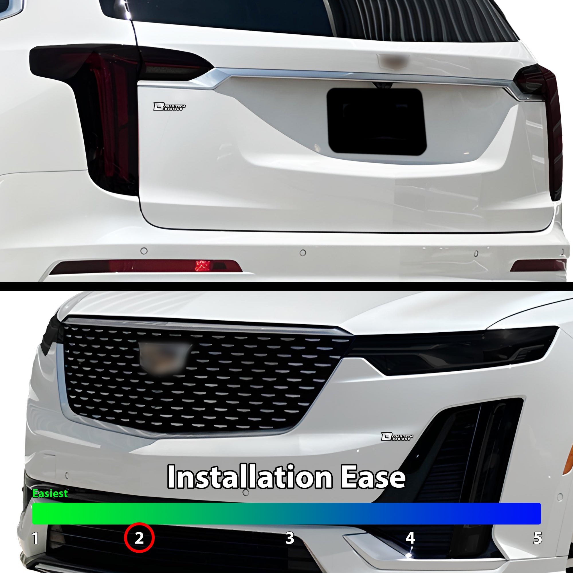 Full Headlight Taillight Precut Smoked PPF Tint Kit Film Overlay Fits Cadillac XT6 2020-2025
