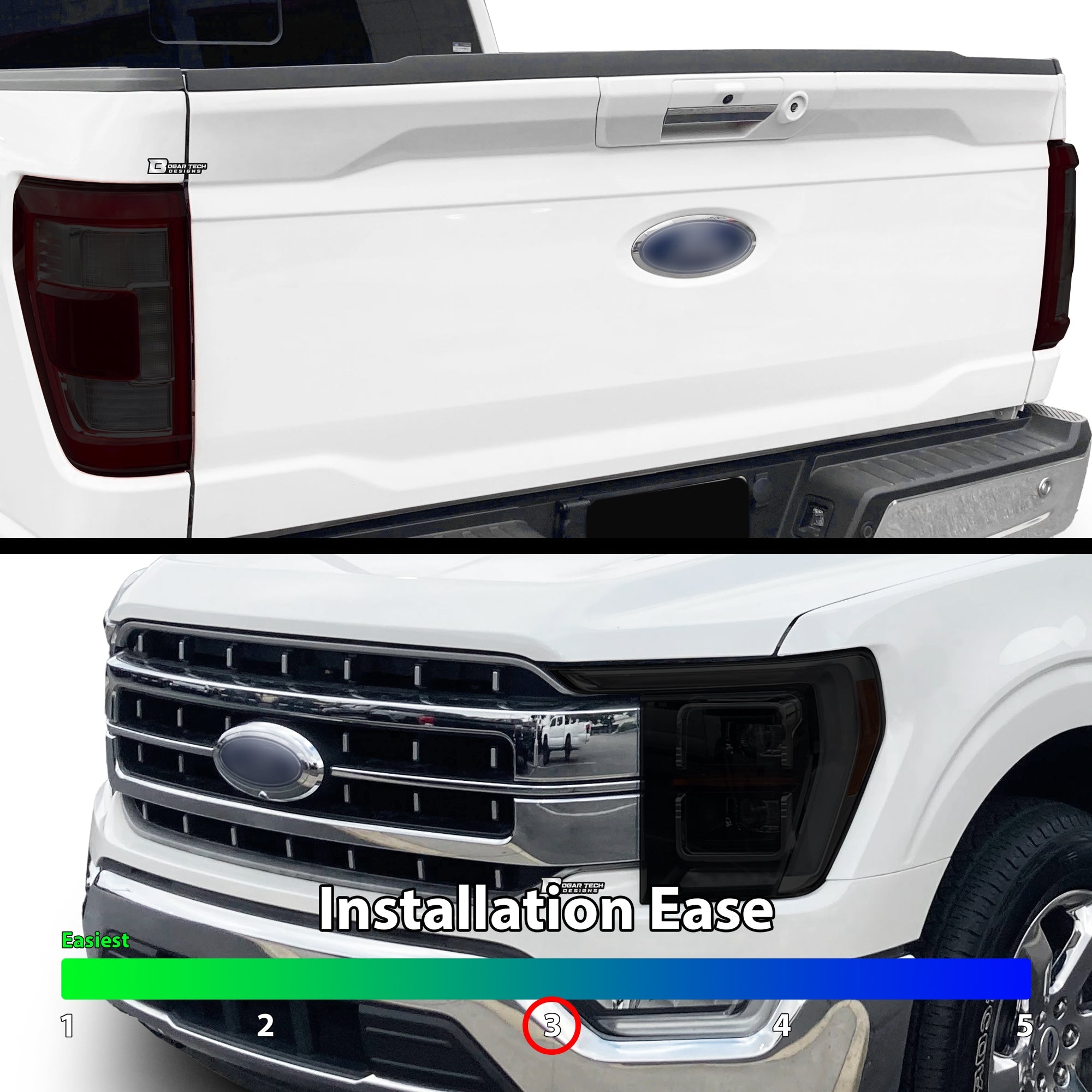Full Headlight Taillight Precut Smoked PPF Tint Kit Film Overlay Fits FORD F-150 F150 2021-2023 - 0