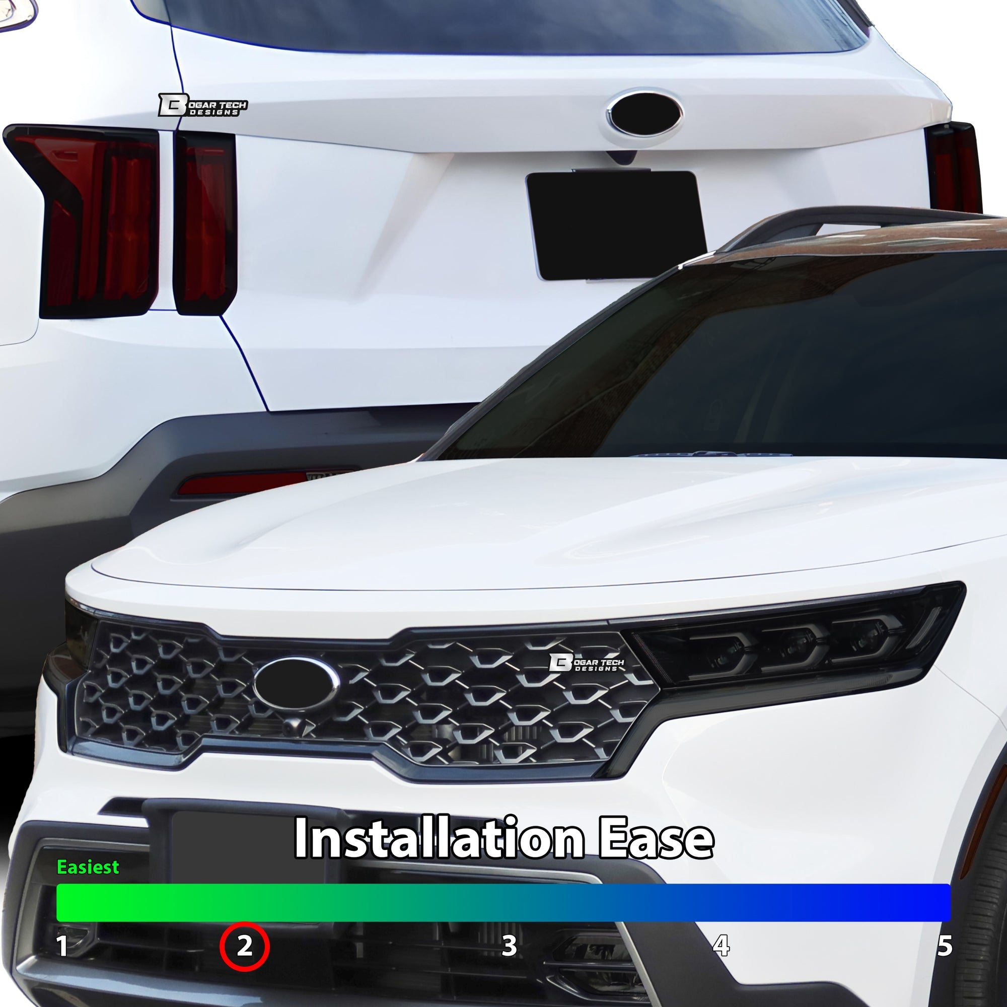 Full Headlight Taillight Precut Smoked PPF Tint Kit Film Overlay Fits Kia Sorento 2021-2023 - 0