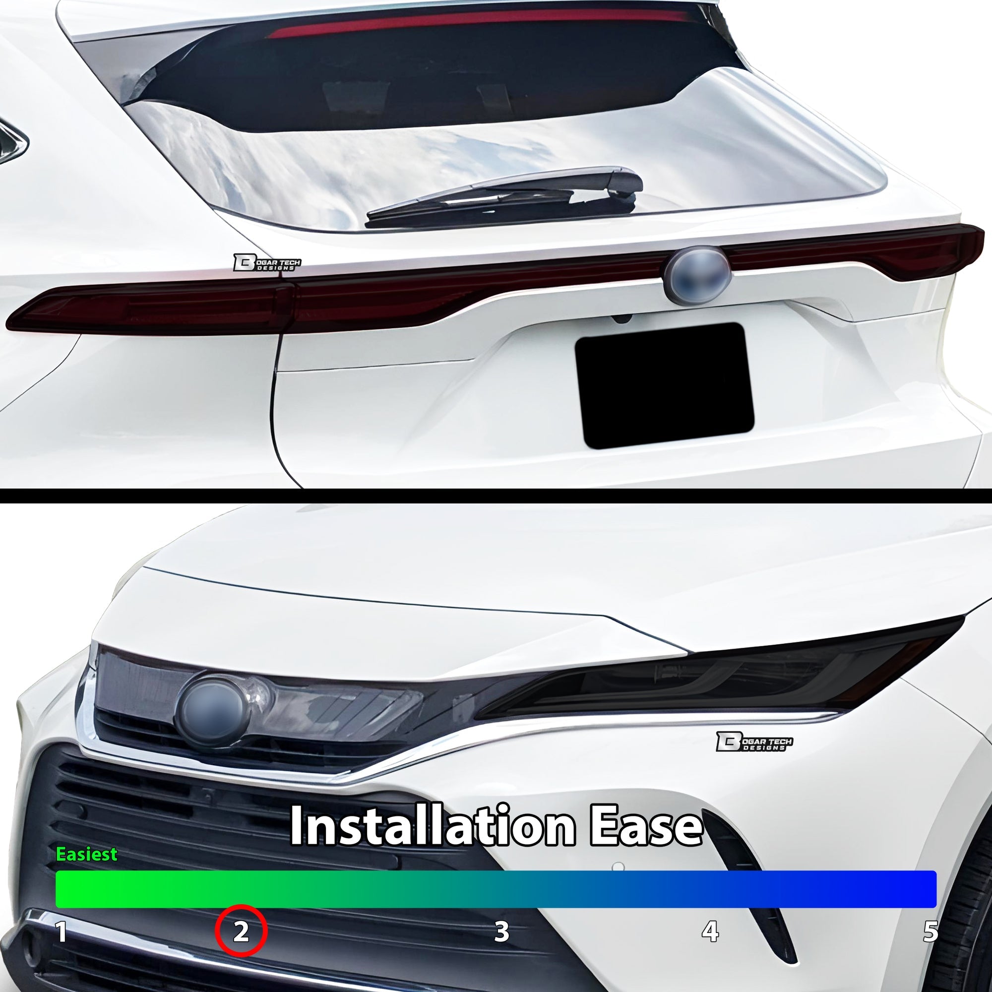 Full Headlight Taillight Precut Smoked PPF Tint Kit Overlay Film Fits Toyota Venza 2021-2024