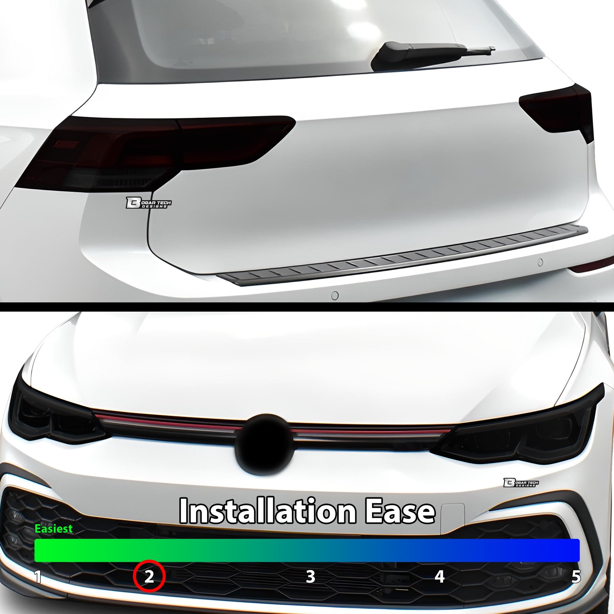 Full Headlight Taillight Precut Smoked PPF Tint Kit Overlay Film Fits Volkswagen Golf 2022-2025 - 0