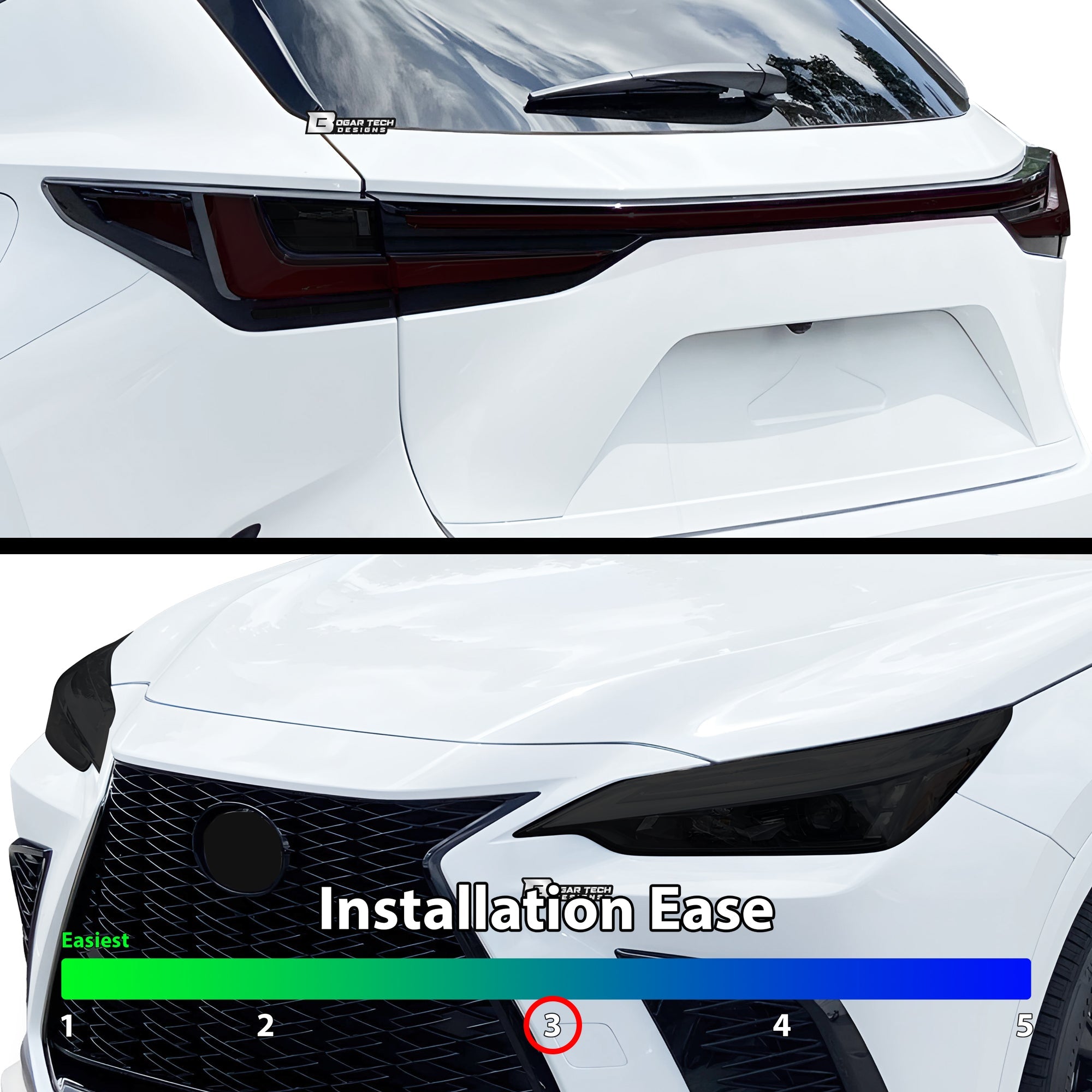 Full Headlight Taillight Precut Smoked PPF Tint Kit Film Overlay Fits Lexus NX 2022-2025 - 0