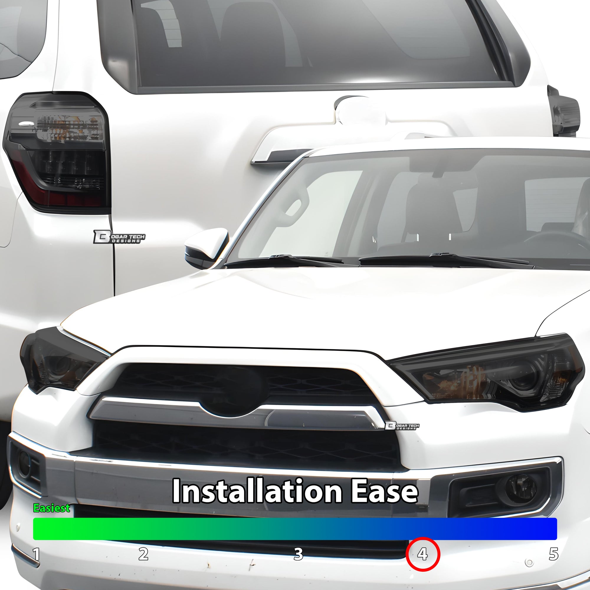 Full Headlight Taillight Precut Smoked PPF Tint Kit Film Overlay Fits Toyota 4Runner 2014-2024 - 0