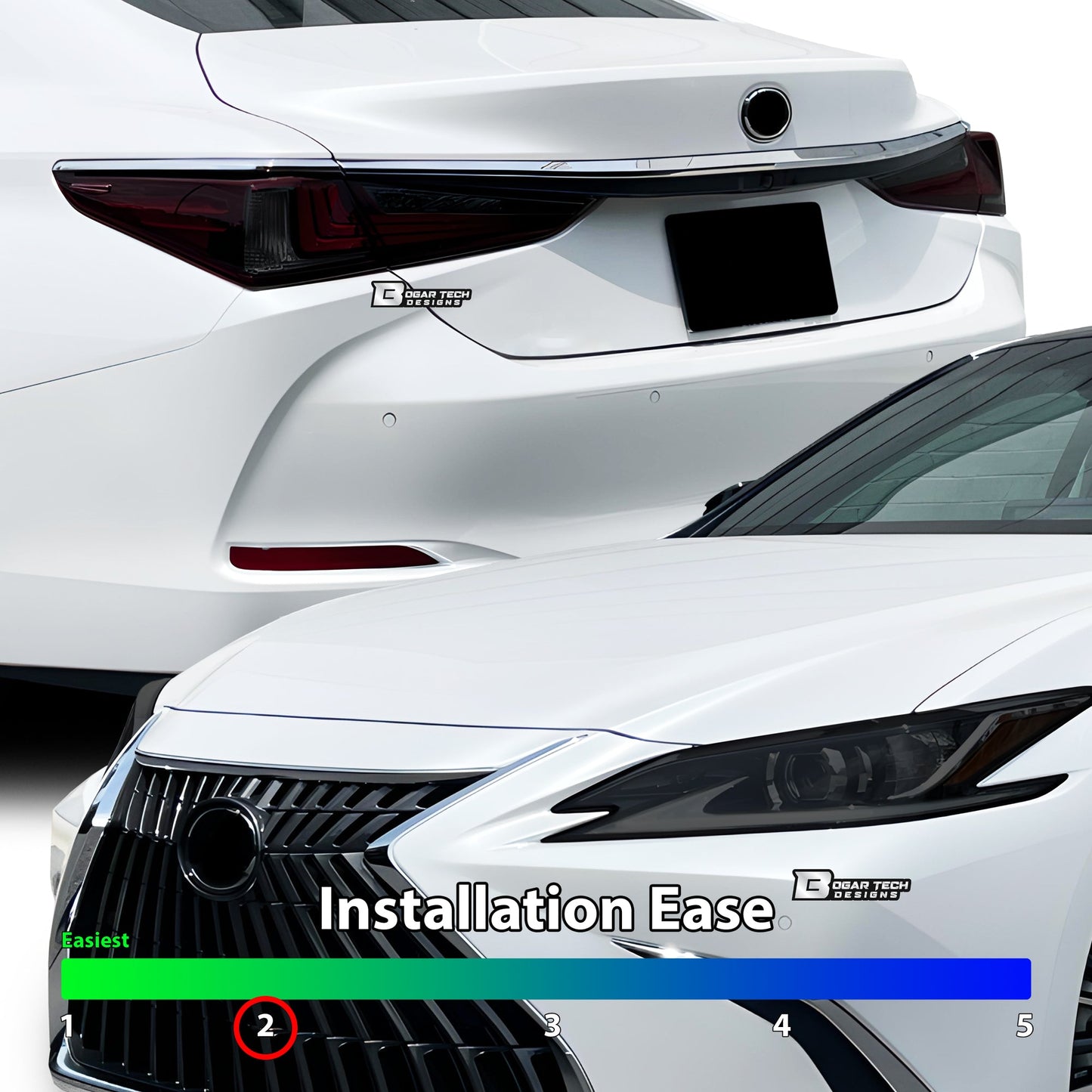 Full Headlight Taillight Precut Smoked PPF Tint Kit Film Overlay Fits Lexus ES 2019-2025