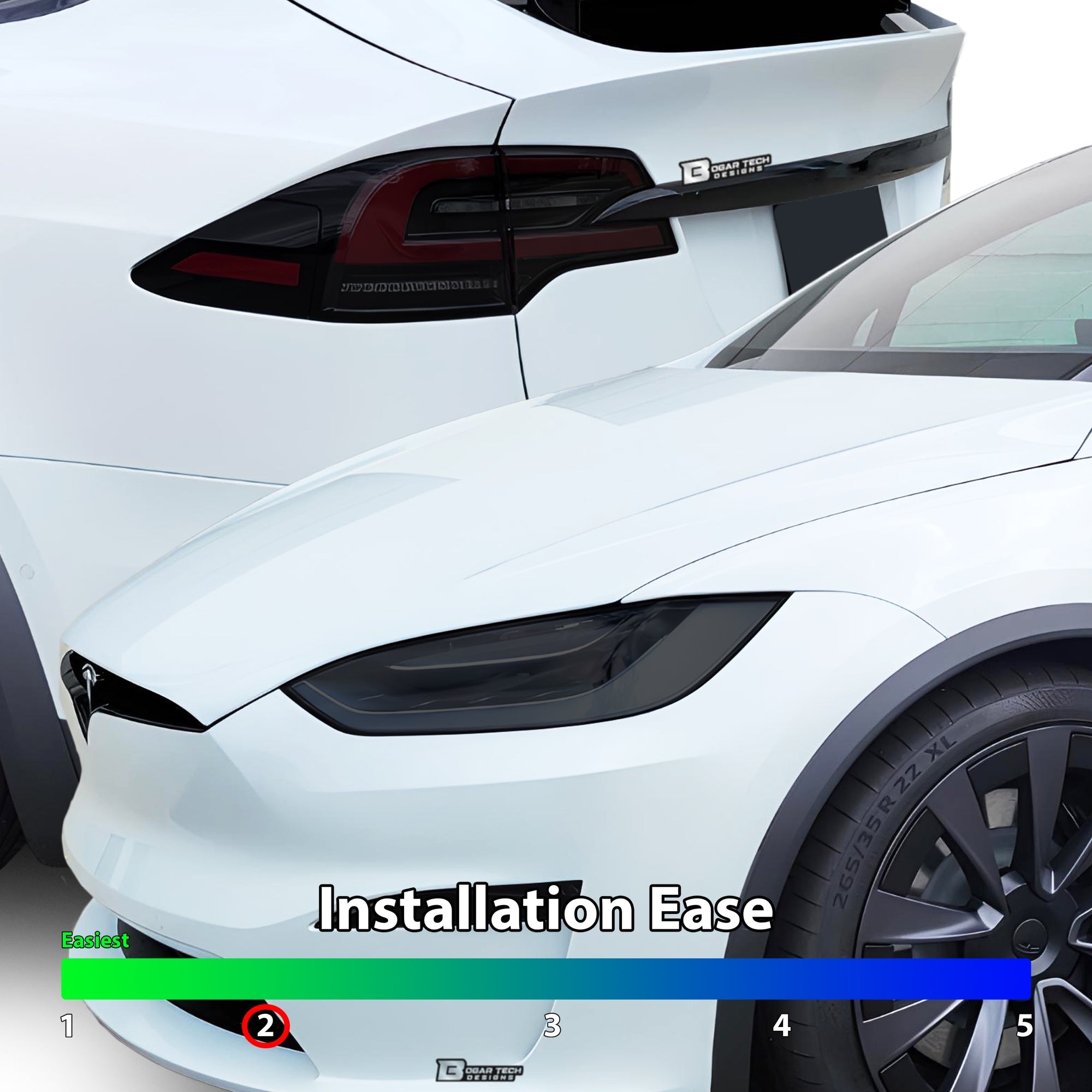 Full Headlight Taillight Precut Smoked PPF Tint Kit Film Overlay Fits Tesla Model X 2022-2025 - 0