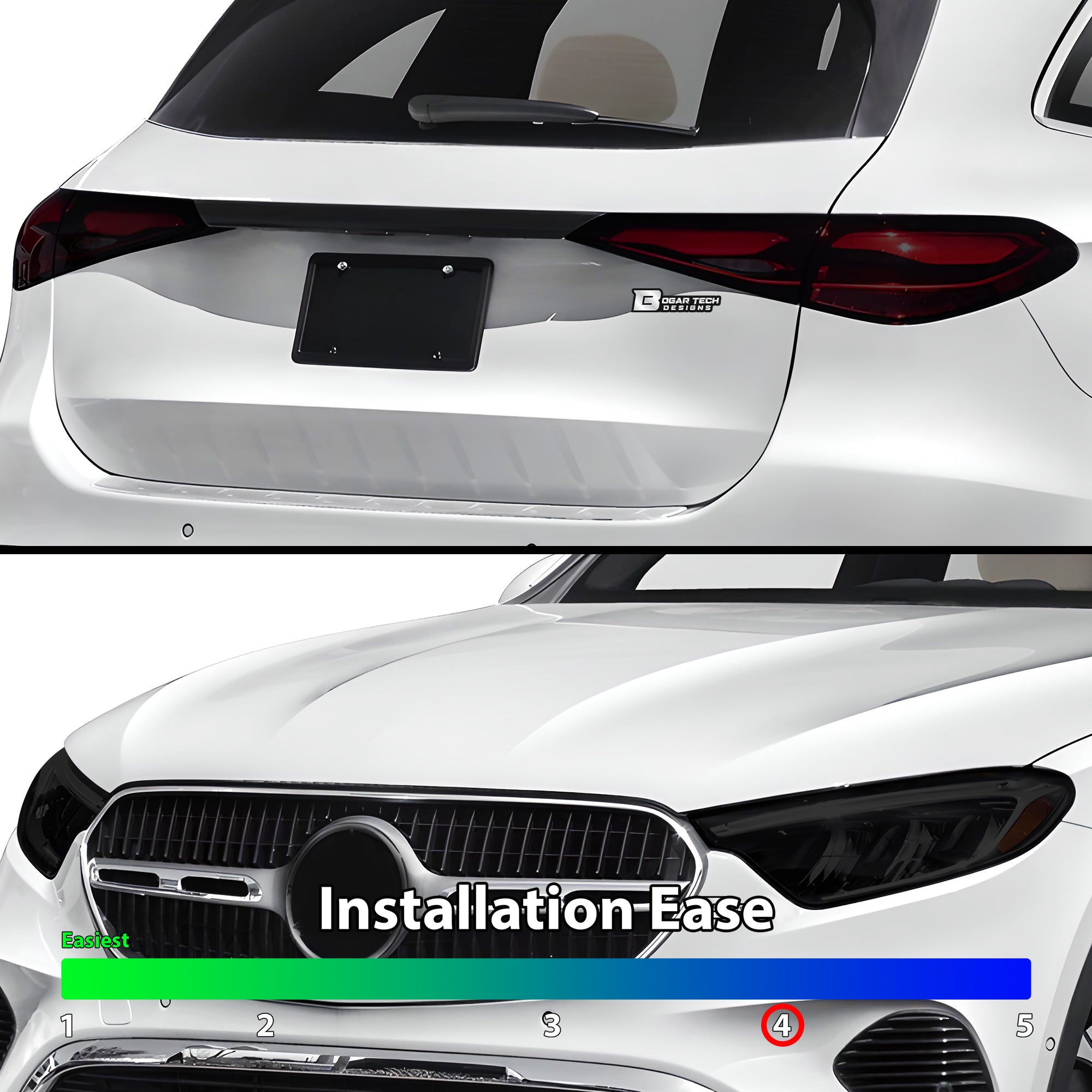 Full Headlight Taillight Precut Smoked PPF Tint Kit Film Overlay Fits Mercedes Benz GLC 2023-2025