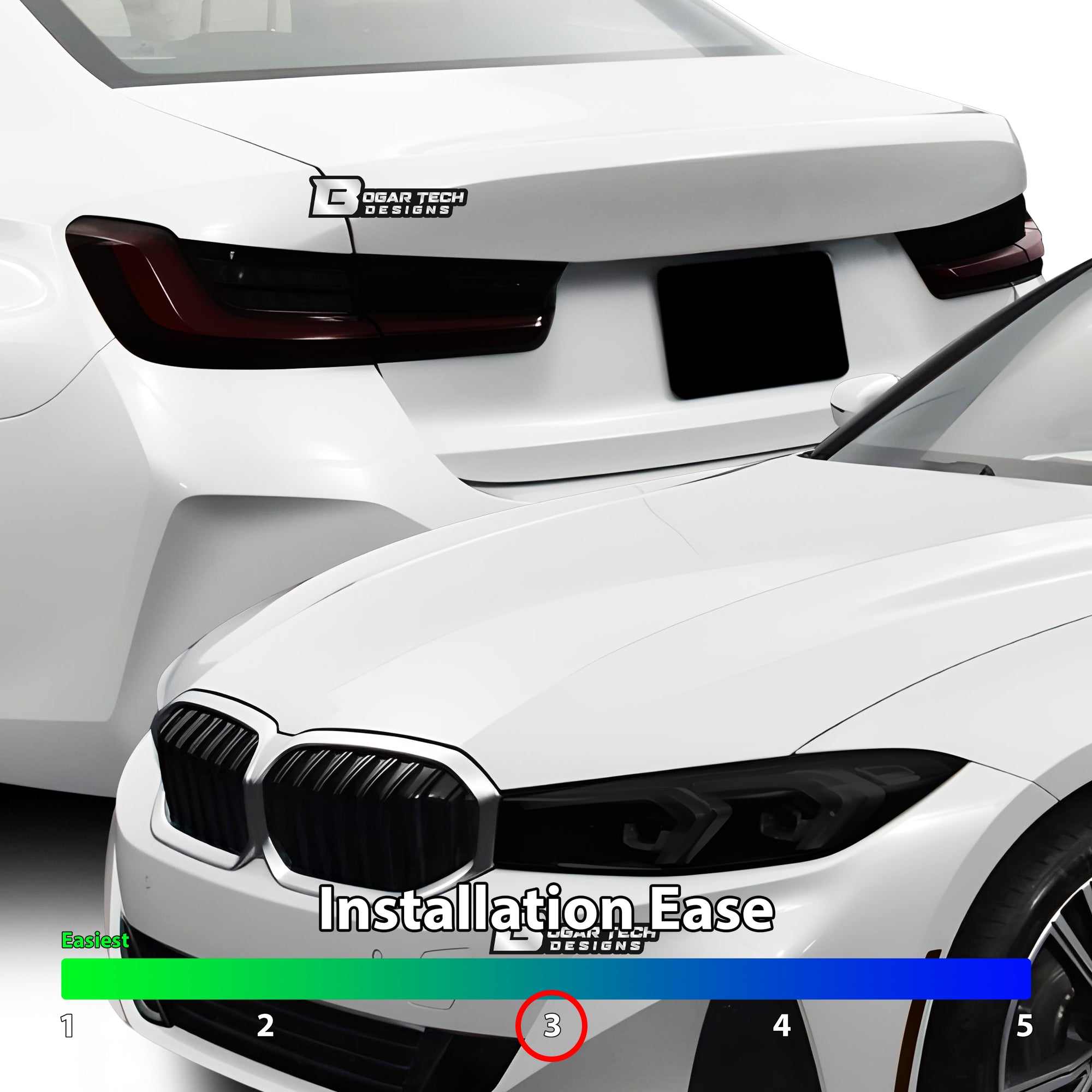 Full Headlight Taillight Precut Smoked PPF Tint Kit Film Overlay Fits BMW 3 Series 2019-2025 - 0