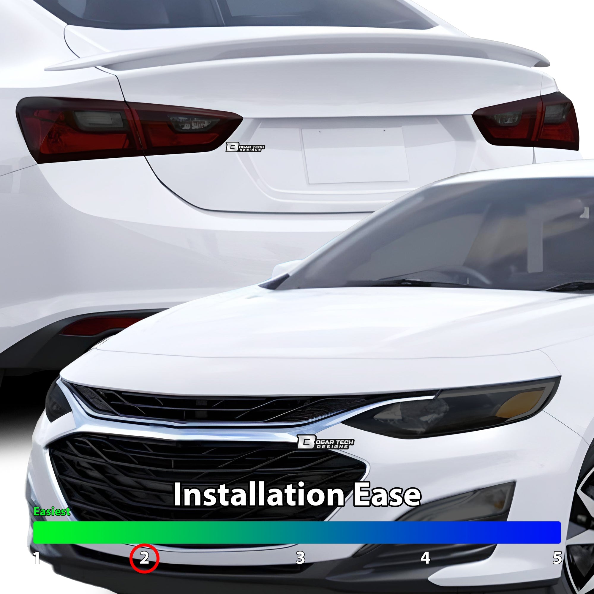 Full Headlight Taillight Precut Smoked PPF Tint Kit Film Overlay Fits Chevy Malibu 2016-2025 - 0