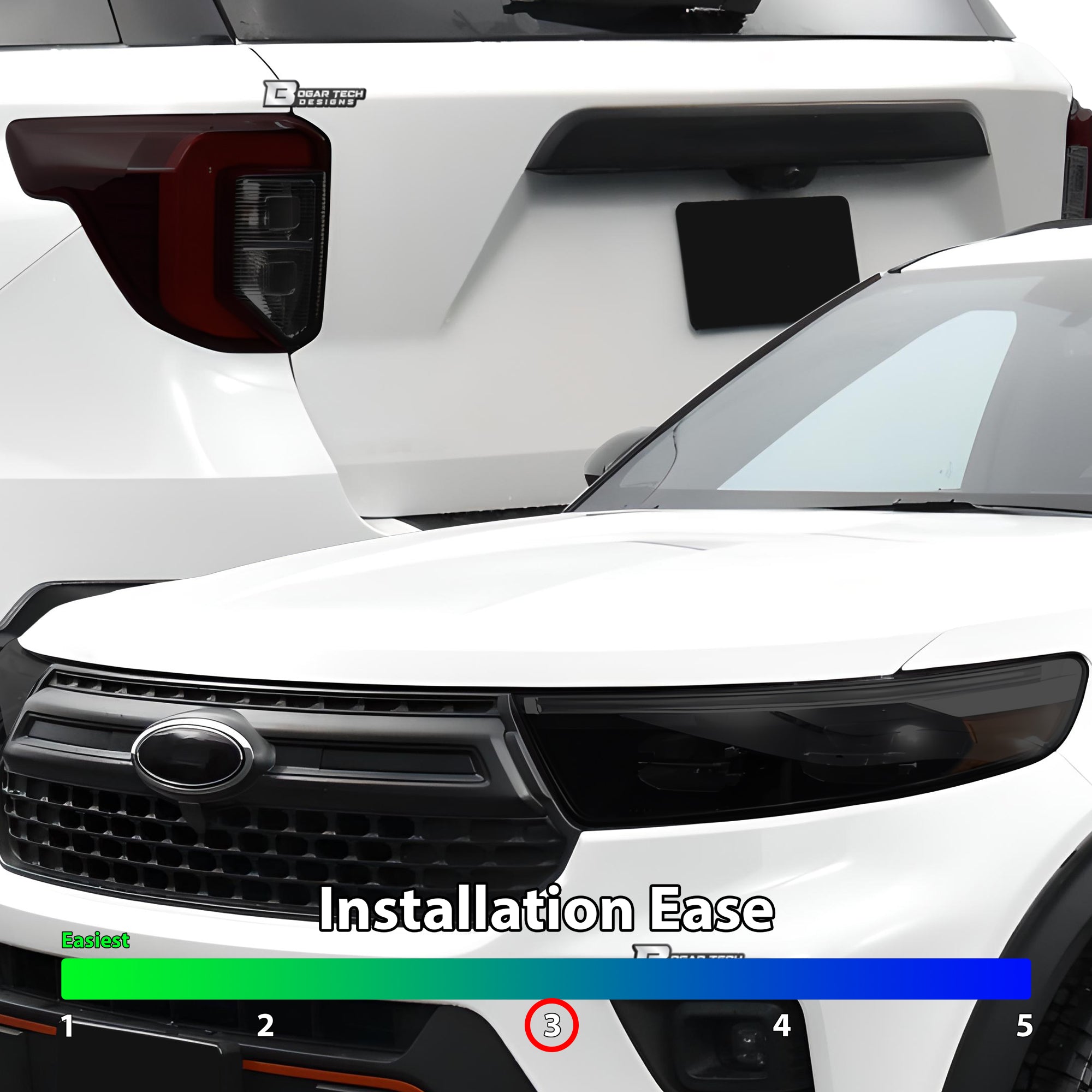 Full Headlight Taillight Precut Smoked PPF Tint Kit Film Overlay Fits Ford Explorer 2020-2024 - 0