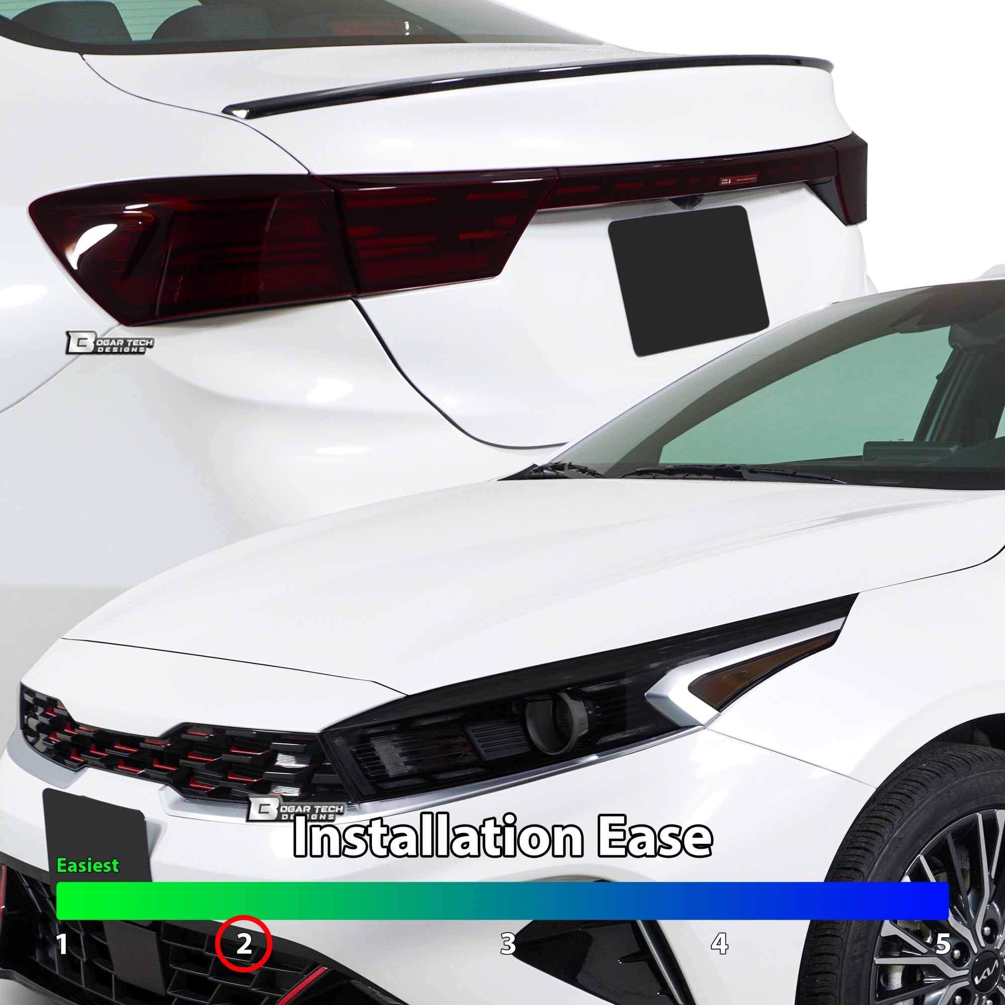 Full Headlight Taillight Precut Smoked PPF Tint Kit Film Overlay Fits Kia Forte 2019-2024 - 0